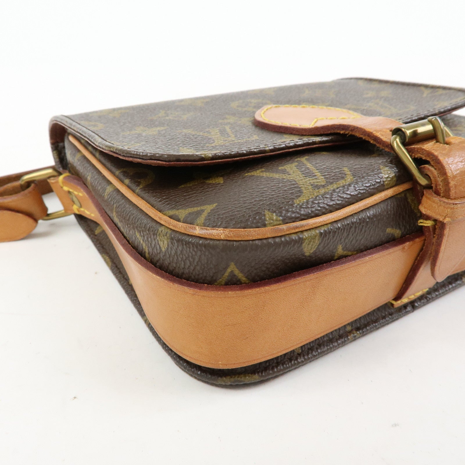 Louis Vuitton Monogram Mini Cartouchiere Shoulder Bag Brown M51254