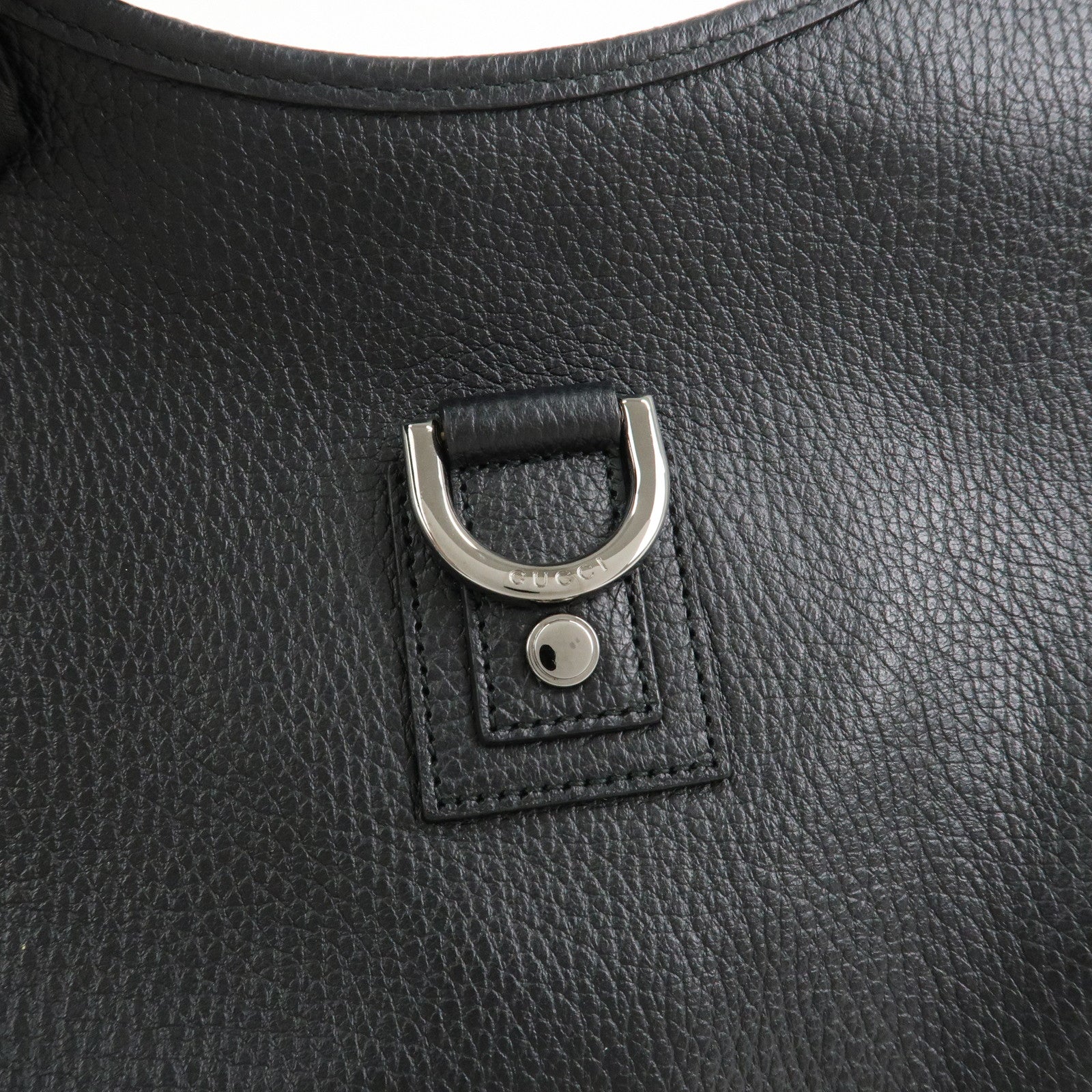 GUCCI Abbey Leather Shoulder Bag Hand Bag Black Silver S268637