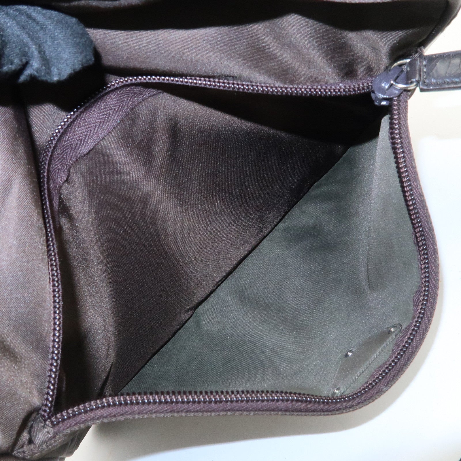 PRADA Triangle Logo Nylon Leather Shoulder Bag Crossbody Bag