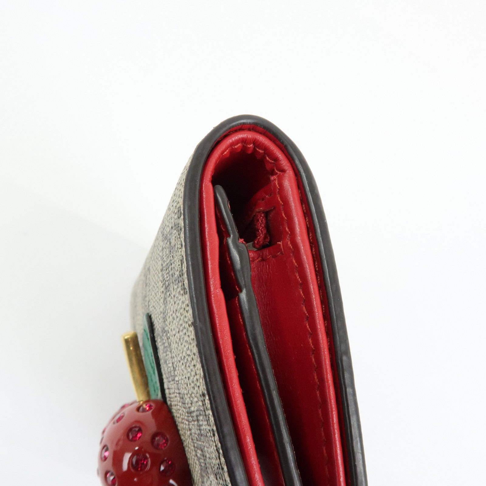 GUCCI Interlocking G GG Supereme Cherry Compact Wallet 476050