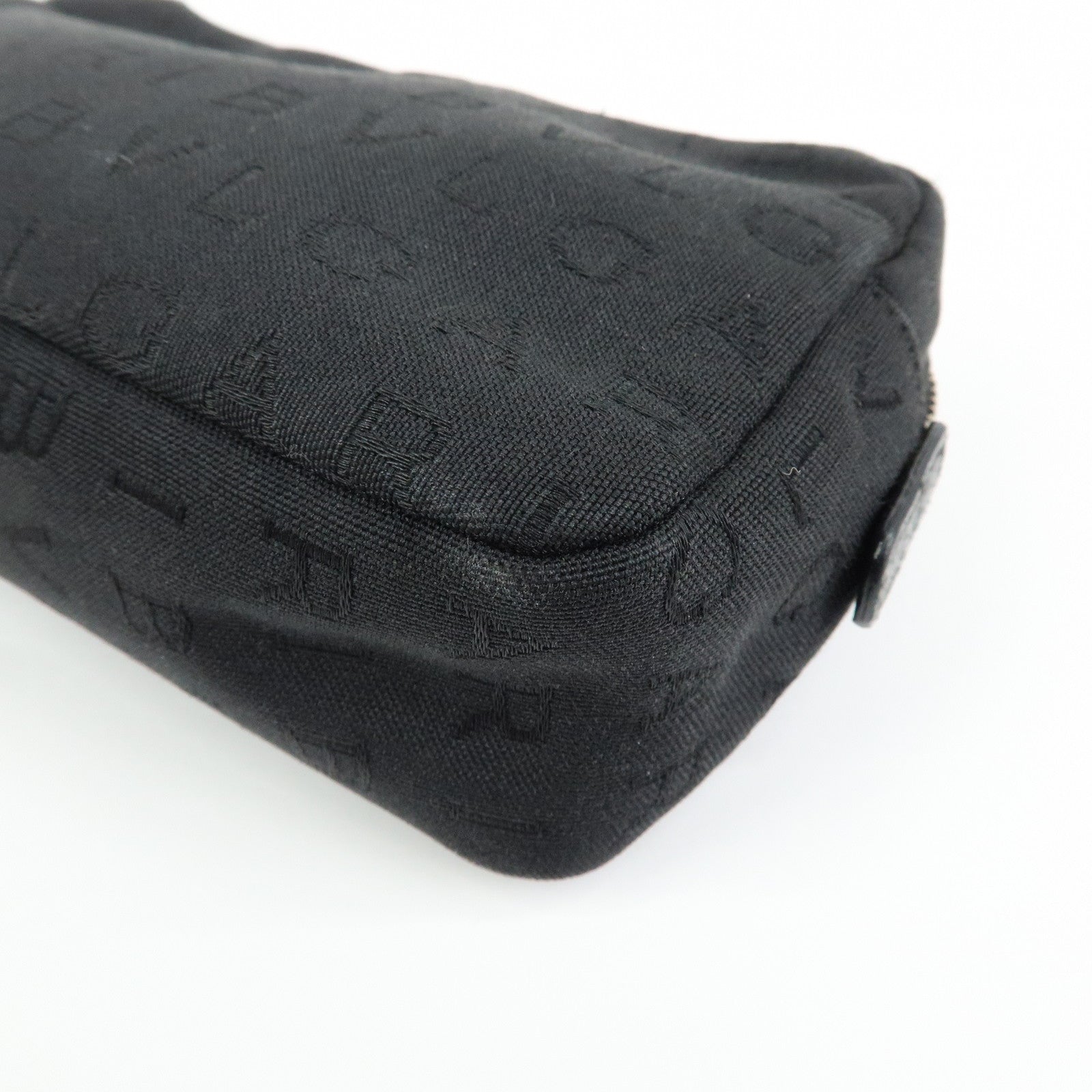 BVLGARI Logo Canvas Pouch Cosmetic Pouch Accessary Pouch Black