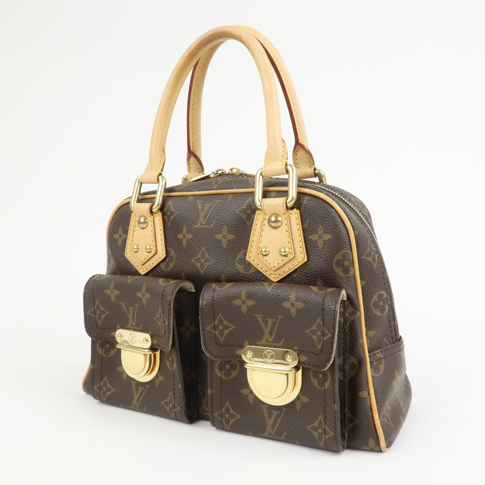 Louis Vuitton Monogram Manhattan PM Hand Bag Brown M40026