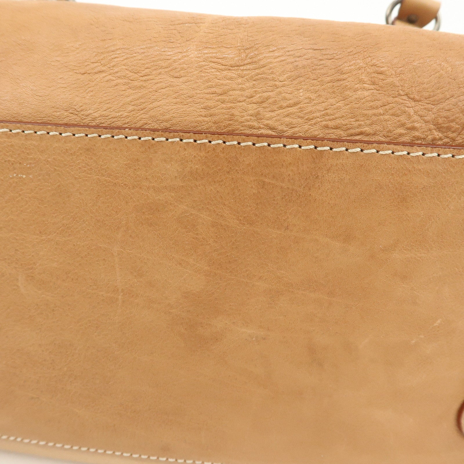 Christian Dior Logo Leather Shoulder Bag Hand Bag Brown