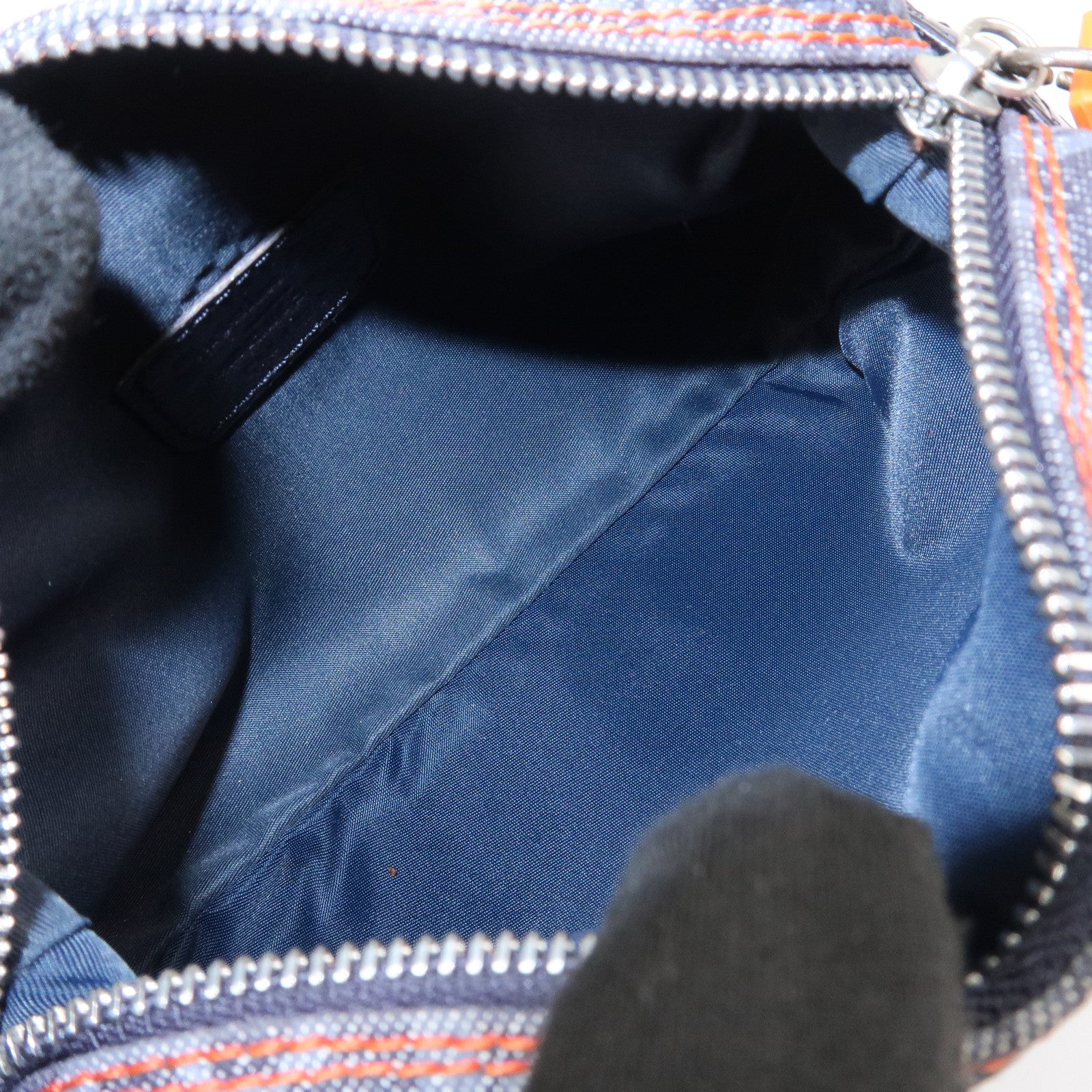 Christian Dior Denim Cosmetic Pouch Indigo Blue Orange