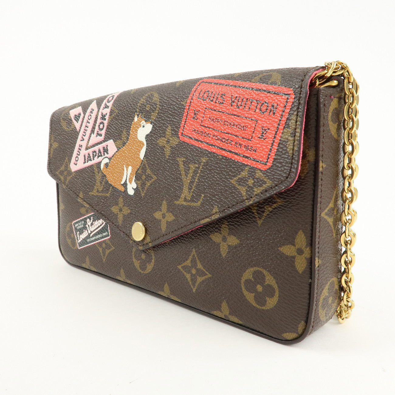 Louis Vuitton Monogram World Tour Pochette Felicie Brown MI4157 Used