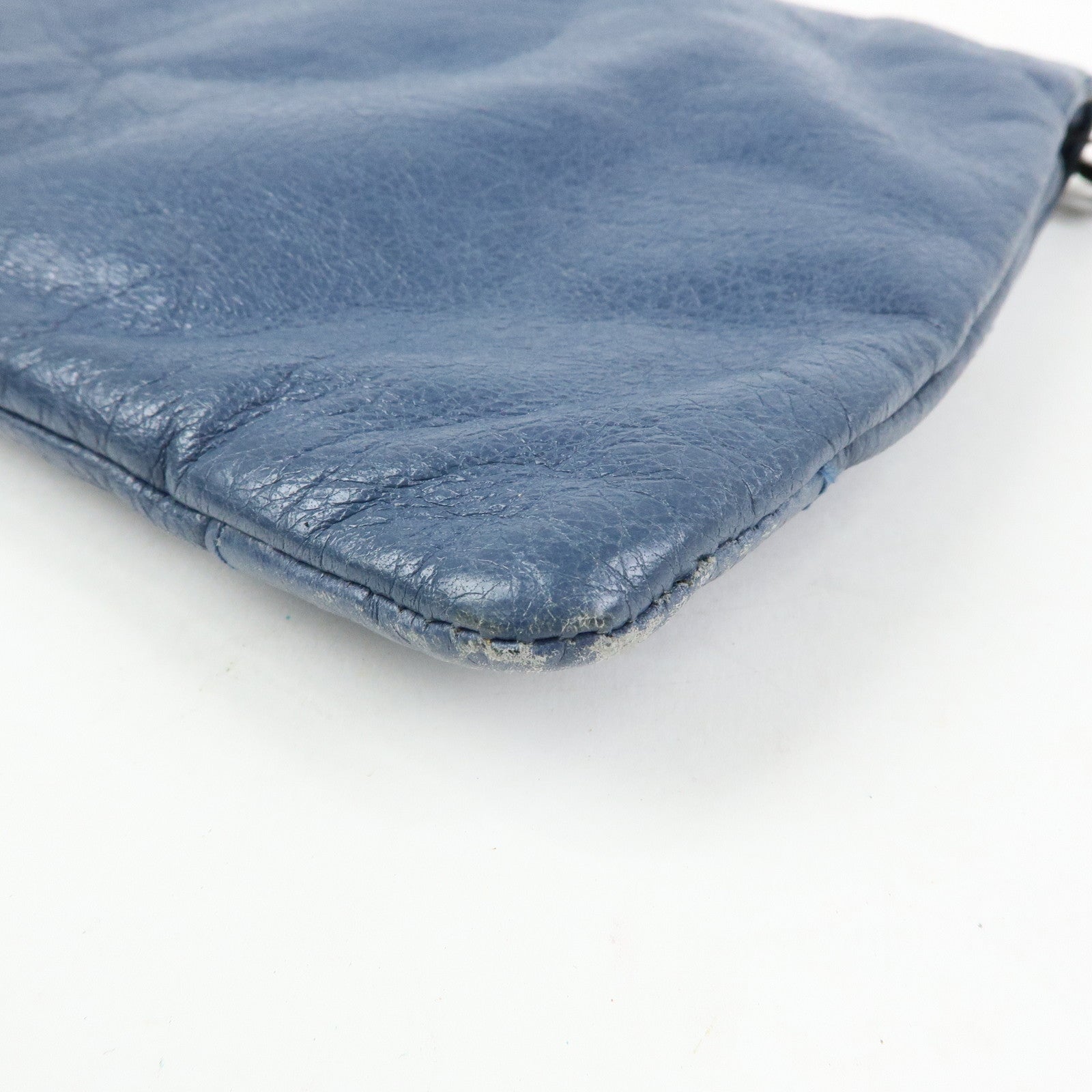 BALENCIAGA Classic Envelope Leather 2Way Shoulder Bag Blue 319376