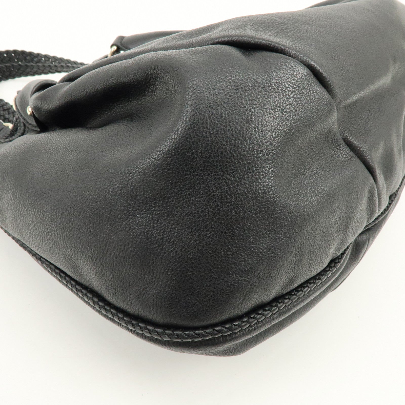 GUCCI Marrakech Leather Shoulder Bag Tote Bag Black 257029