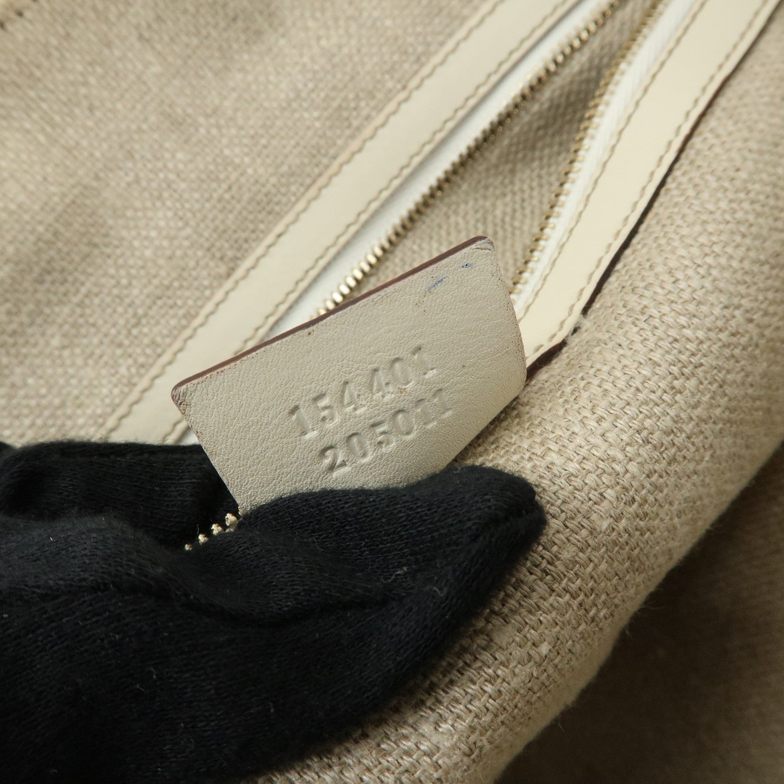 GUCCI Sherry Leather Shoulder Bag Hand Bag Ivory 154401