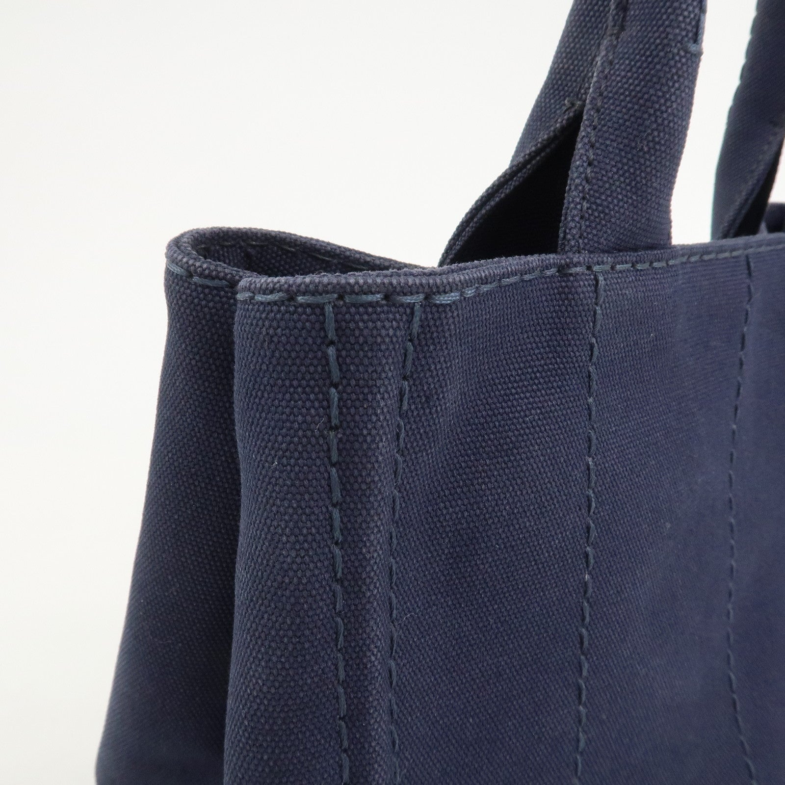PRADA Logo Canapa Mini Canvas 2Way Bag Hand Bag Navy 1BG439