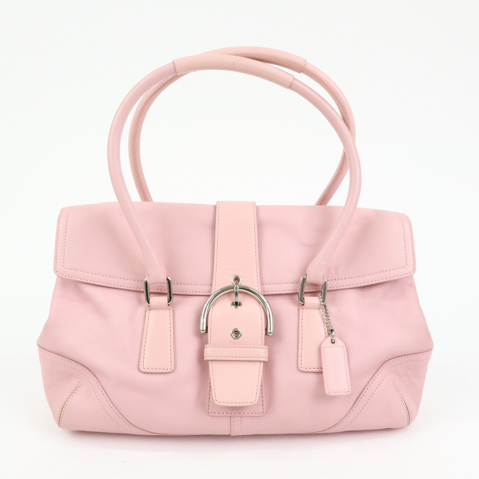 COACH Set of 2 Leather Shoulder Bag Shoulder Wallet Pink Beige