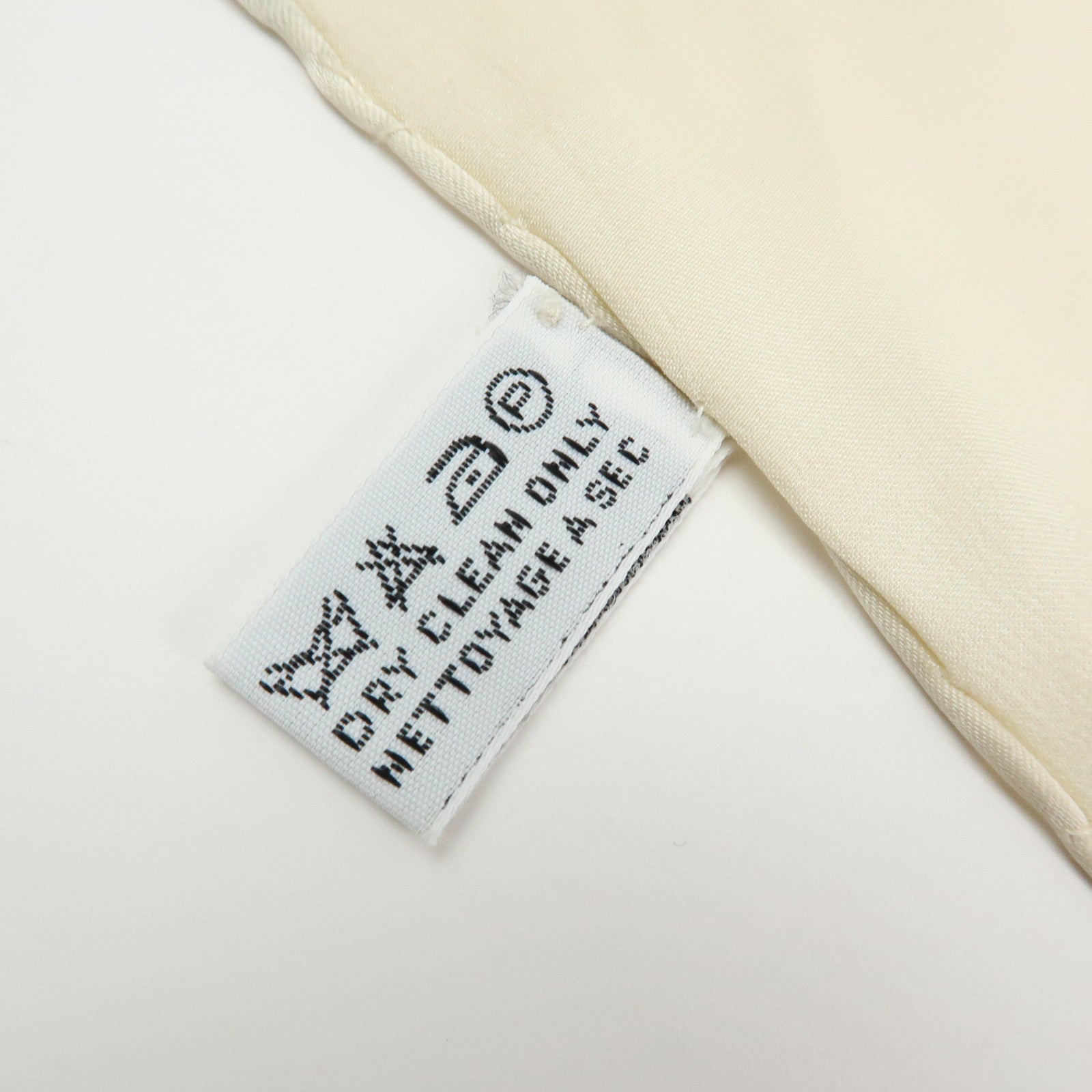 CHANEL COCO Mark Silk 100% Scarf Jewelry Motif Ivory Green