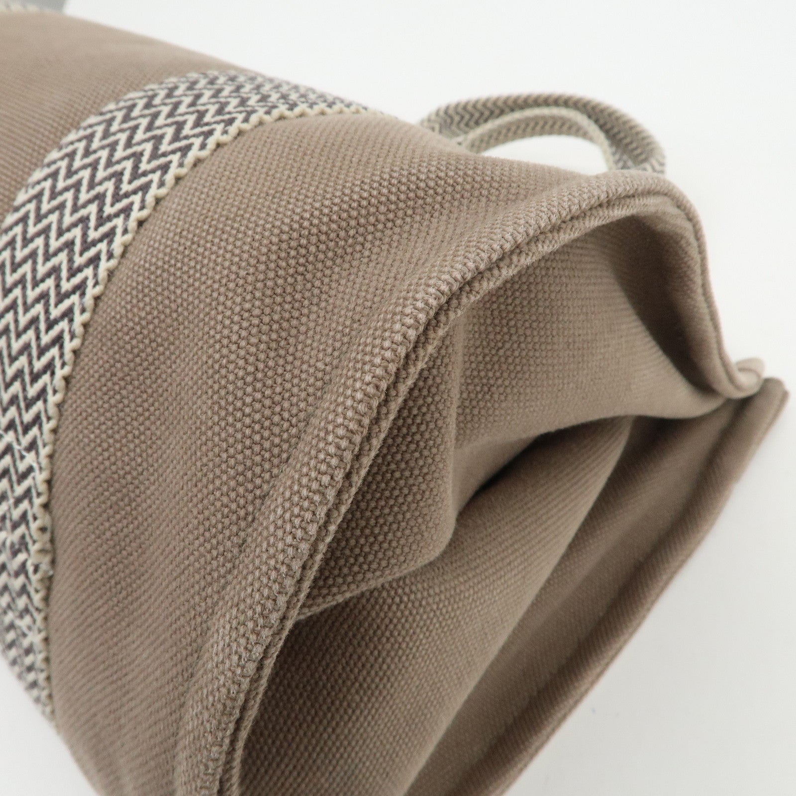 HERMES Cannes PM Canvas Tote Bag Hand Bag Beige