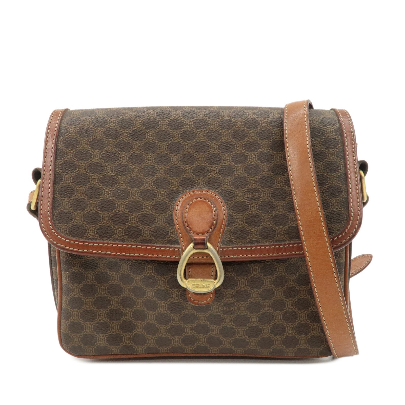 CELINE Macadam PVC Leather Shoulder Bag Crossbody Bag