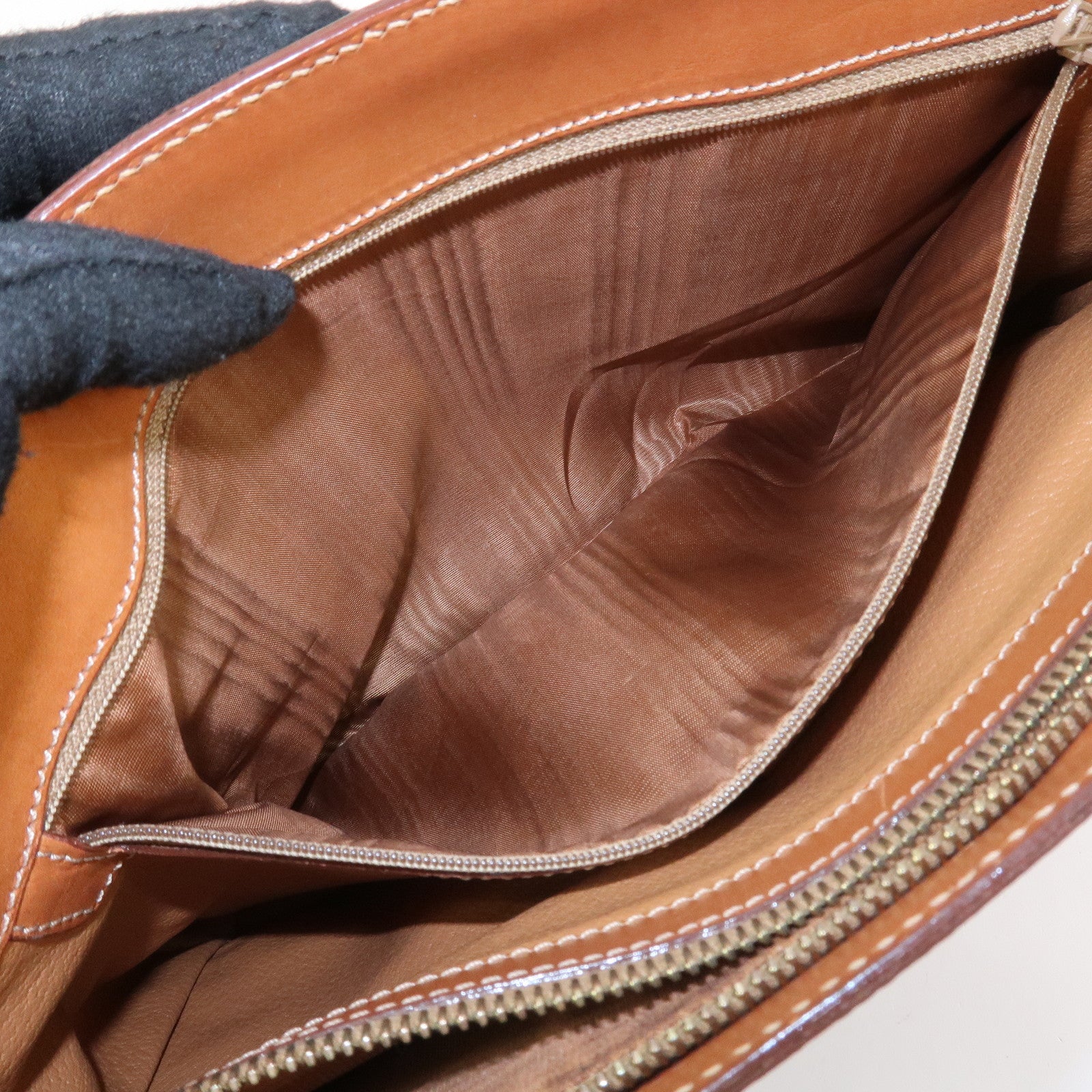 CELINE Macadam PVC Leather Hand Bag Tote Bag Brown