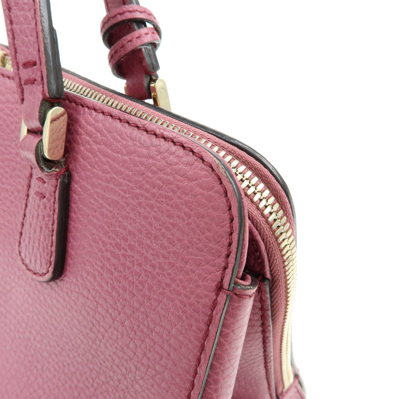 GUCCI Logo Leather 2Way Bag Hand Bag Shoulder Bag Pink 391987