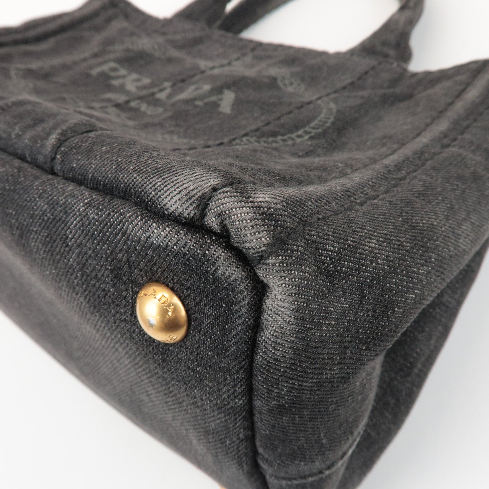 PRADA Canapa Mini 2Way Bag Hand Shoulder Bag Black B2439G