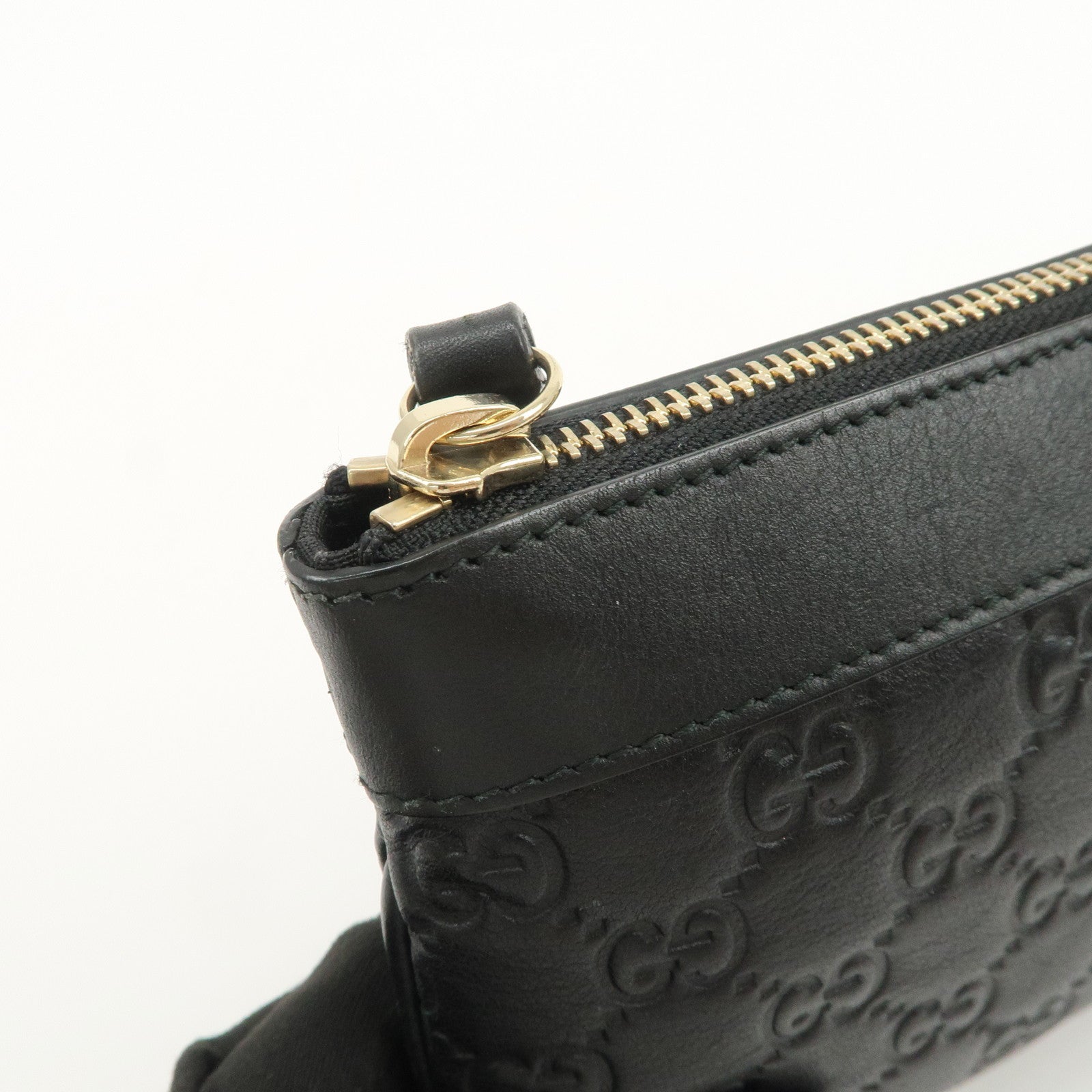 GUCCI Guccissima Leather Clutch Bag Pouch Black 274181
