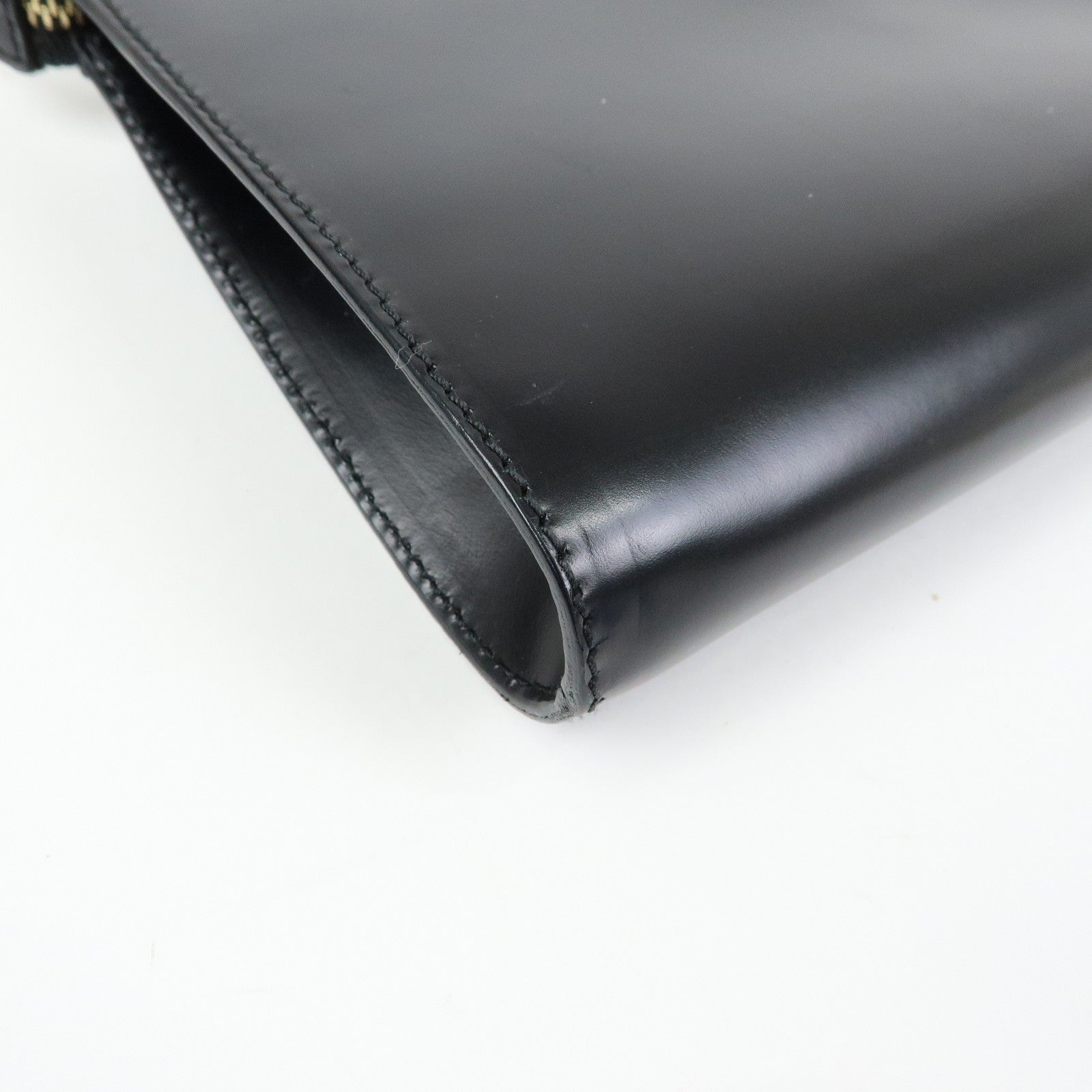 Ferragamo Ganchini Leather Shoulder Bag Hand Bag Black
