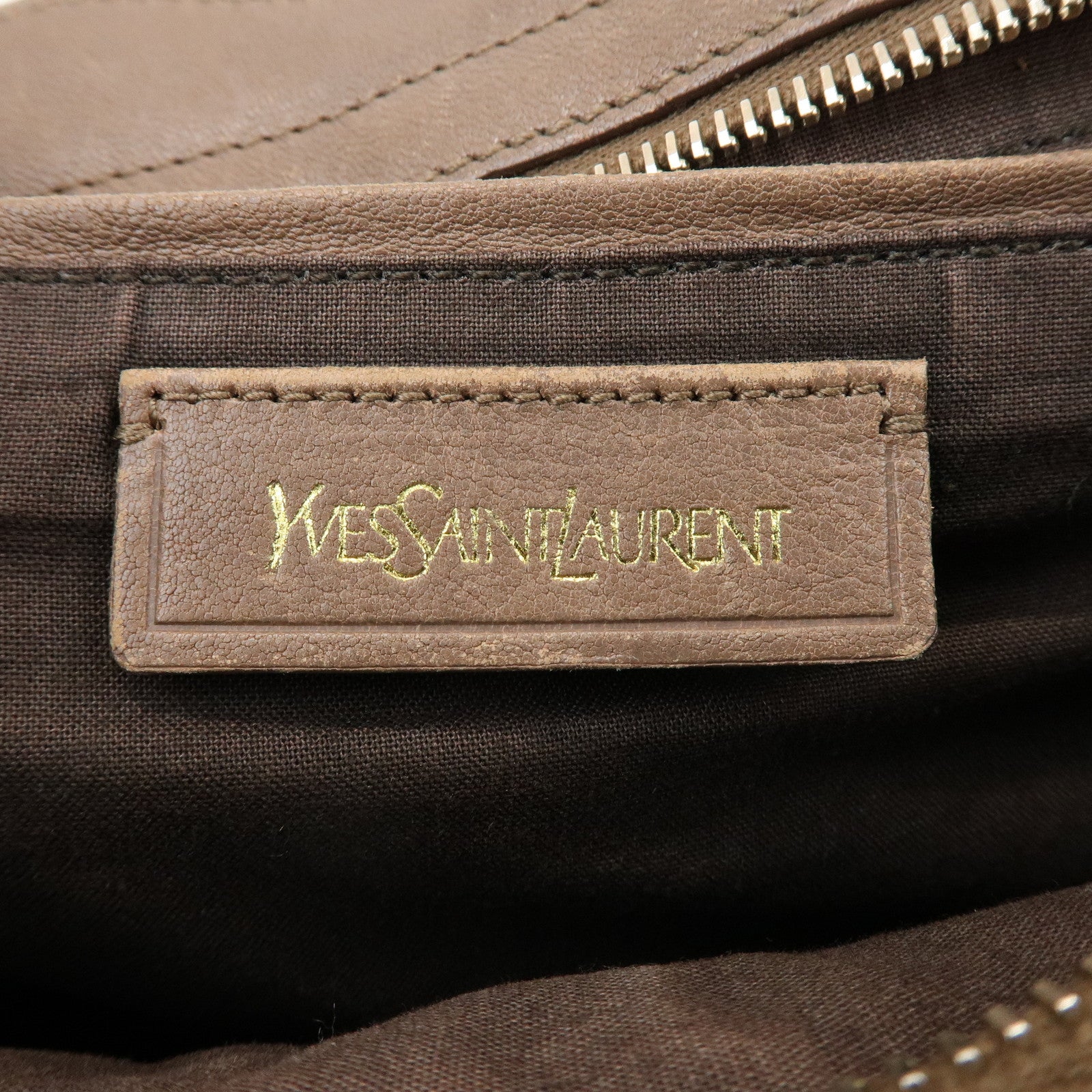 SAINT LAURENT PARIS Cabas Chyc Leather 2Way Bag Hand Bag Brown