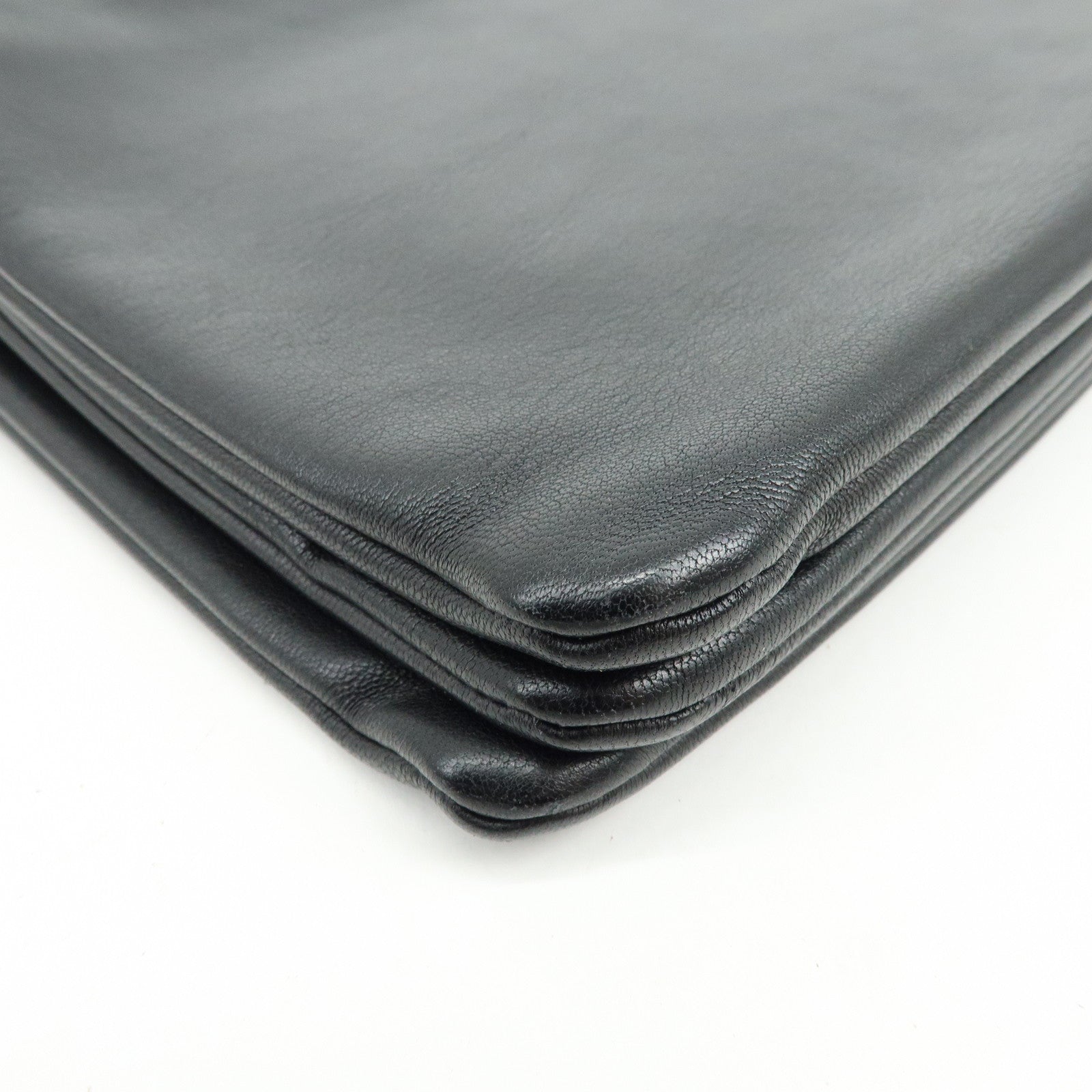 CELINE Trio Leather Shoulder Bag Crossbody Bag Black