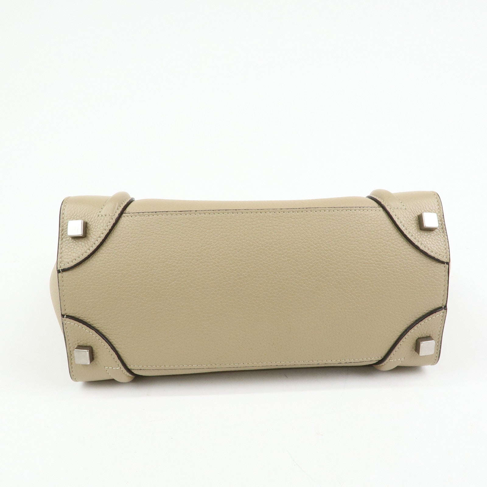 CELINE Luggage Calf Leather Tote Bag Hand Bag Beige