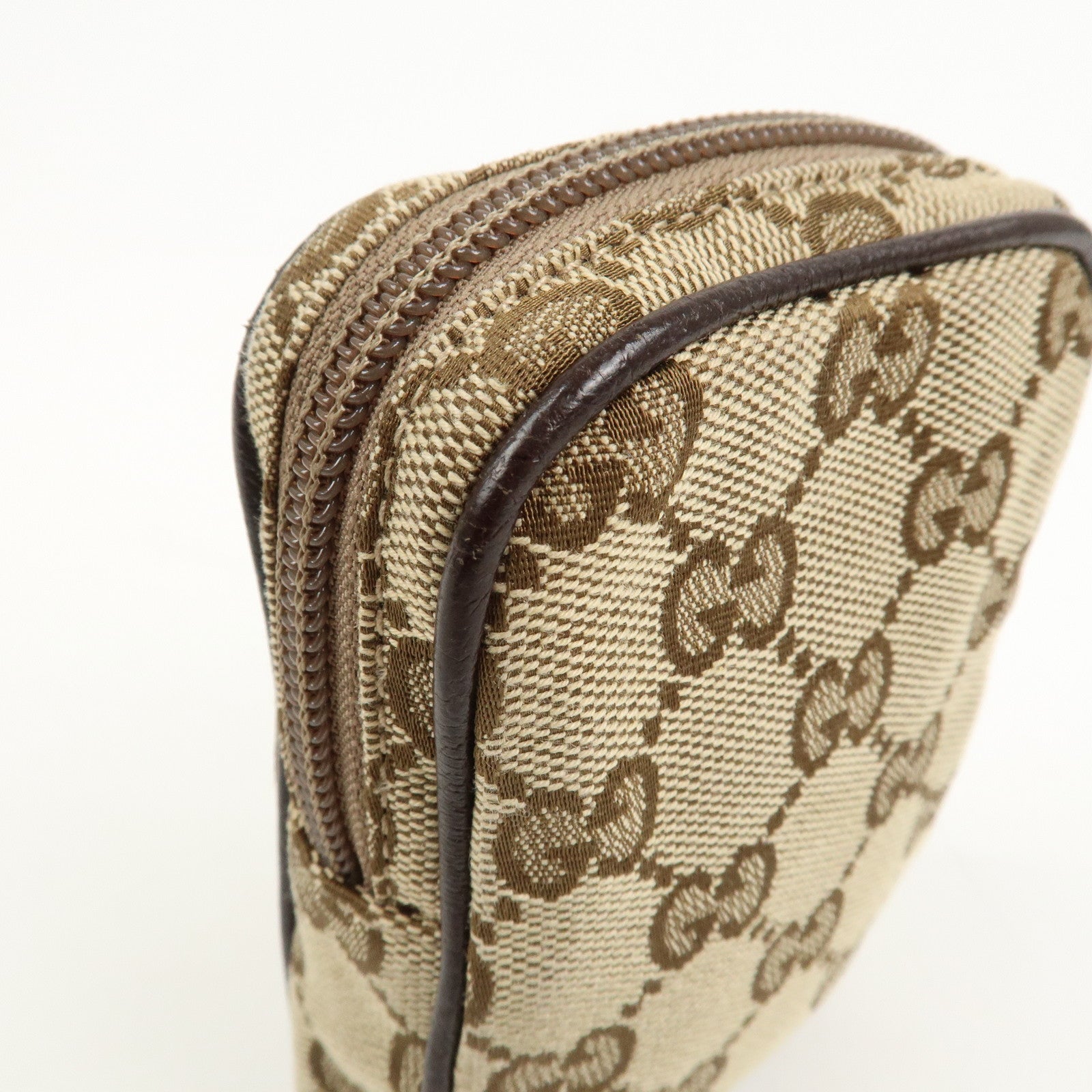 GUCCI GG Canvas Leather Cigarette Case Beige Brown 115249