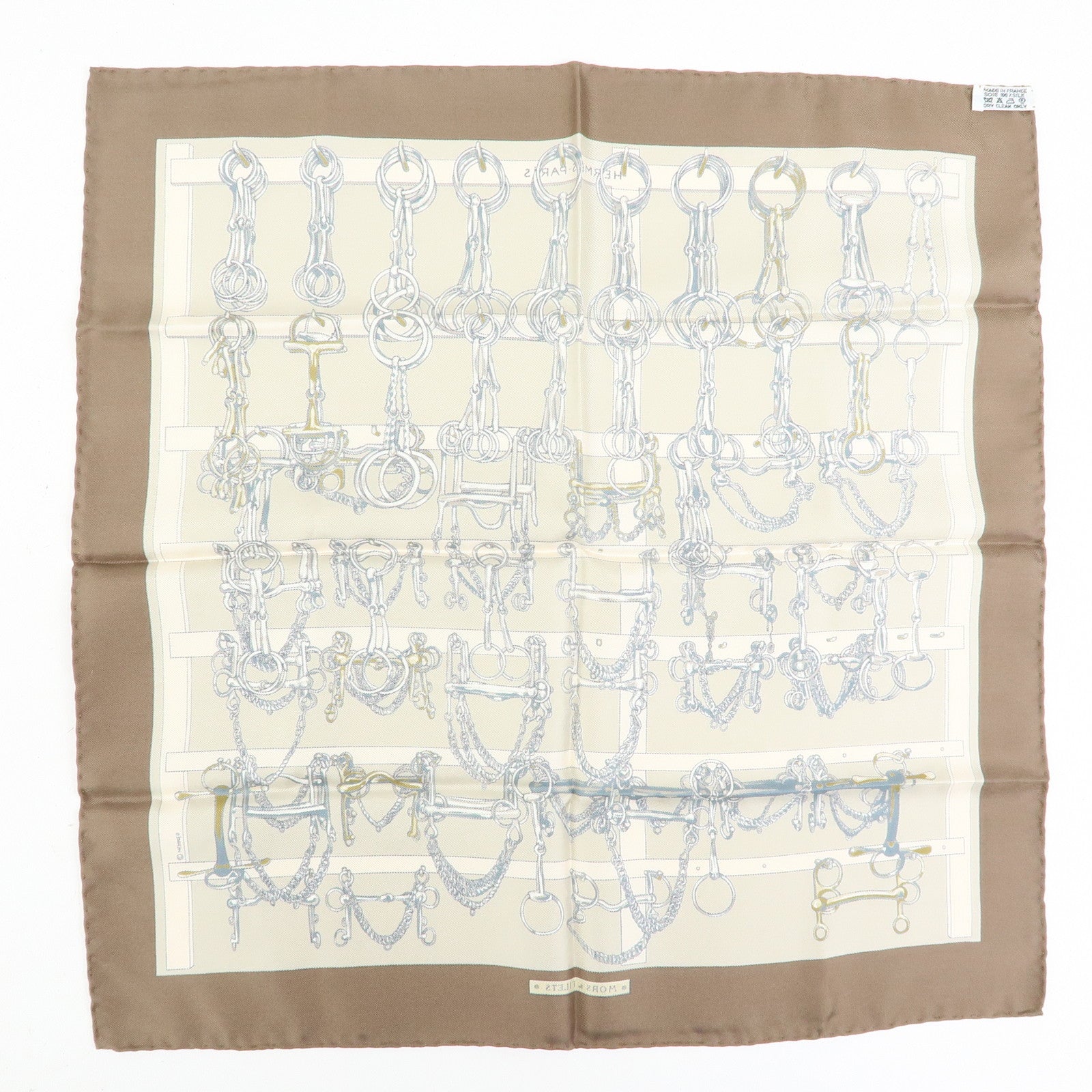 HERMES Petit Carre42 Set of 2 Silk 100% Scarf Clic Clac MORS＆FILETS