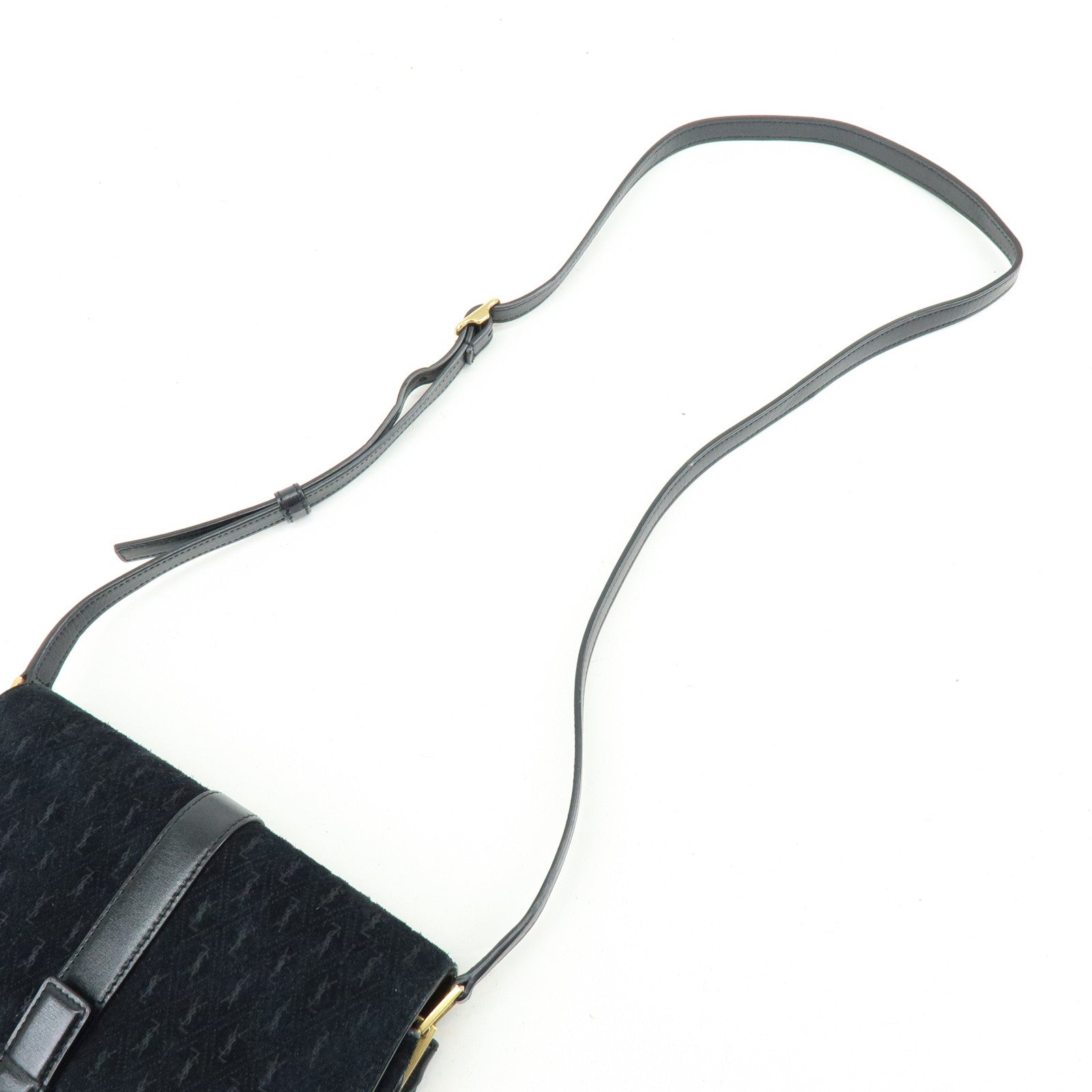 SAINT LAURENT PARIS Le Monogram Suede Leather Shoulder Bag Black