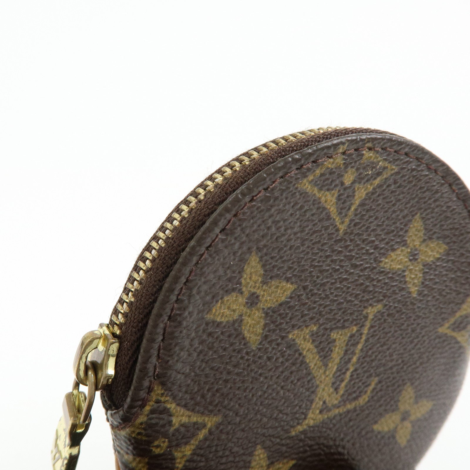 Louis Vuitton Monogram Porte Monnaie Rond Coin Case Brown M61926