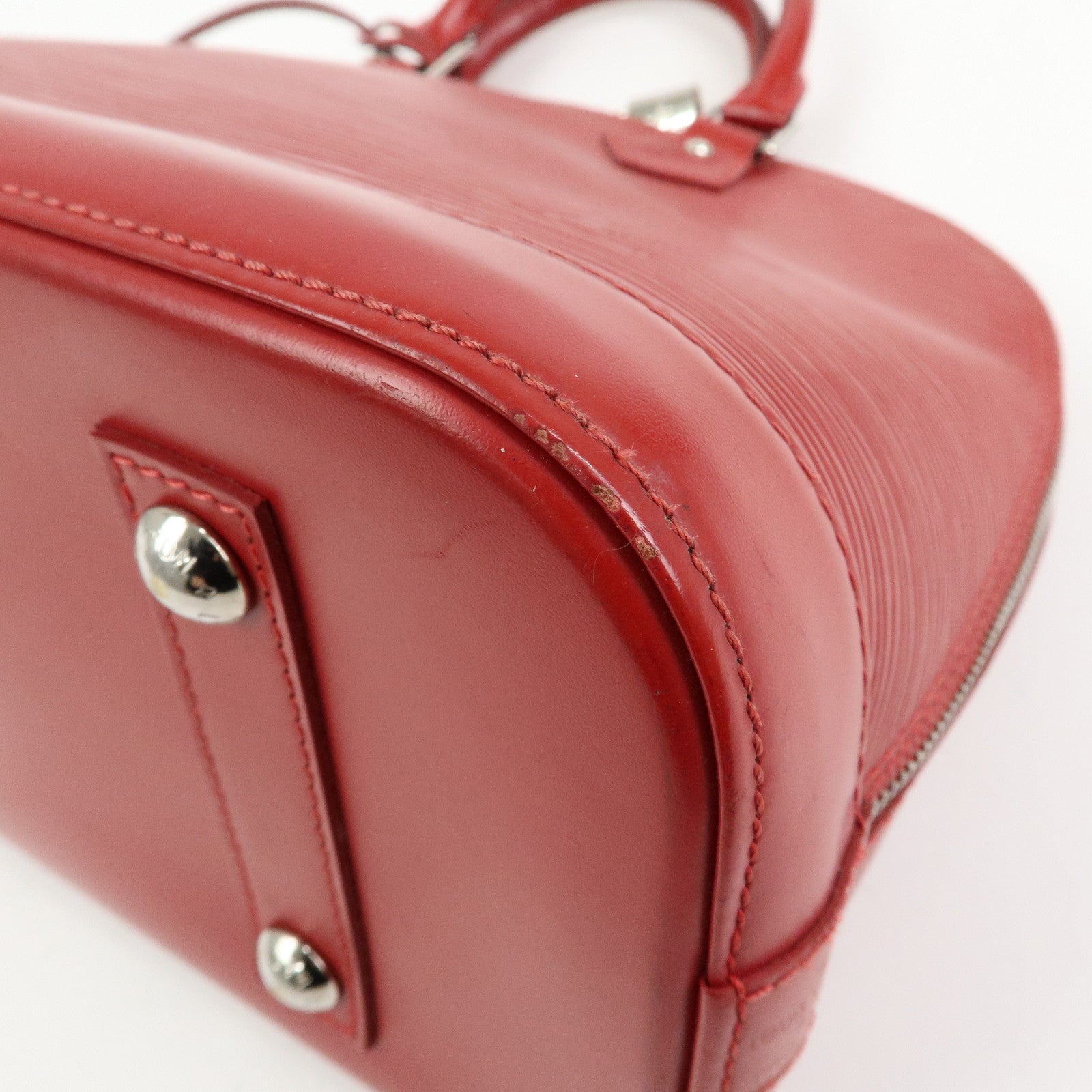 Louis Vuitton Epi Alma PM Leather Hand Bag Carmine Red M4058E