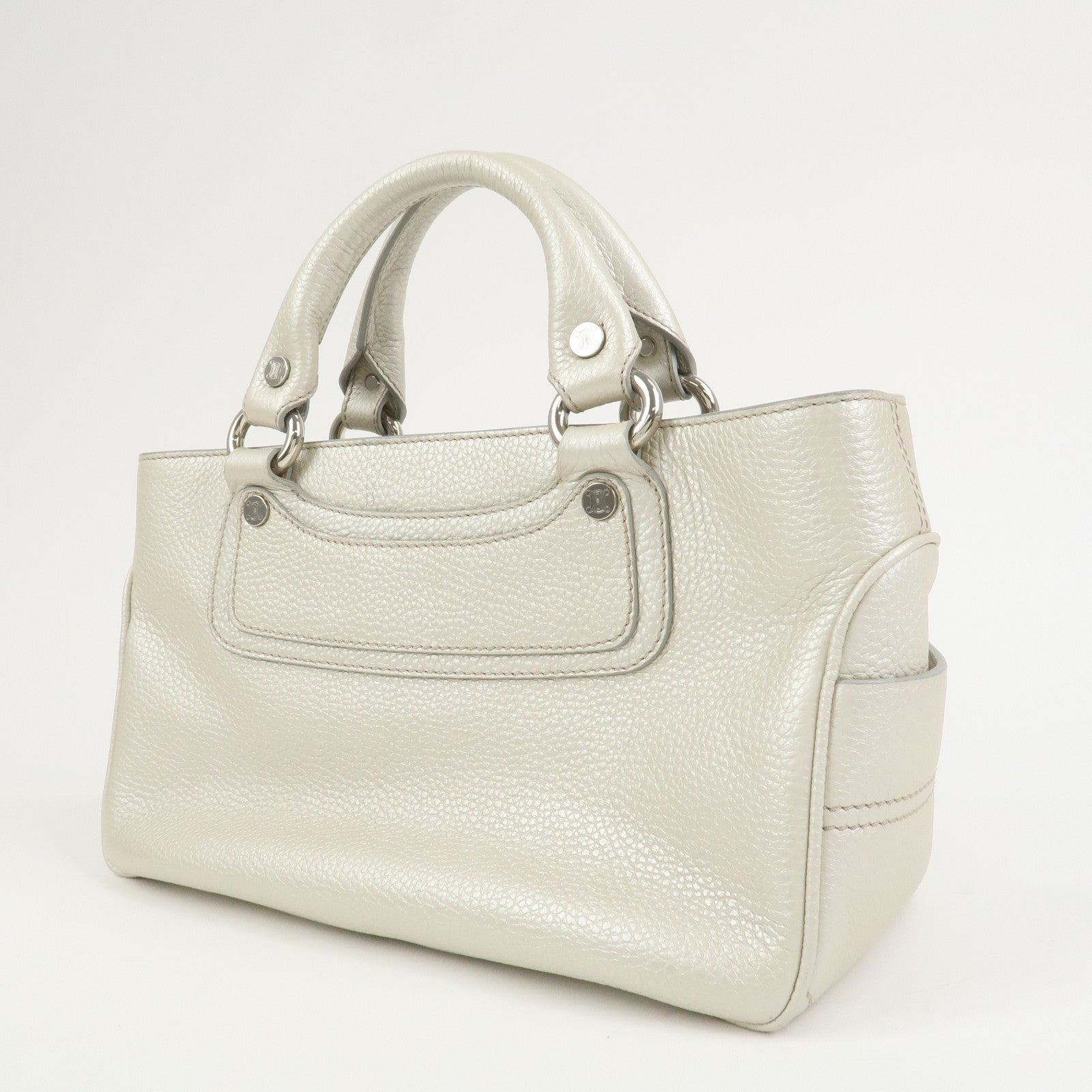 CELINE Macadam Engraved Leather Boogie Bag Hand Bag Gold