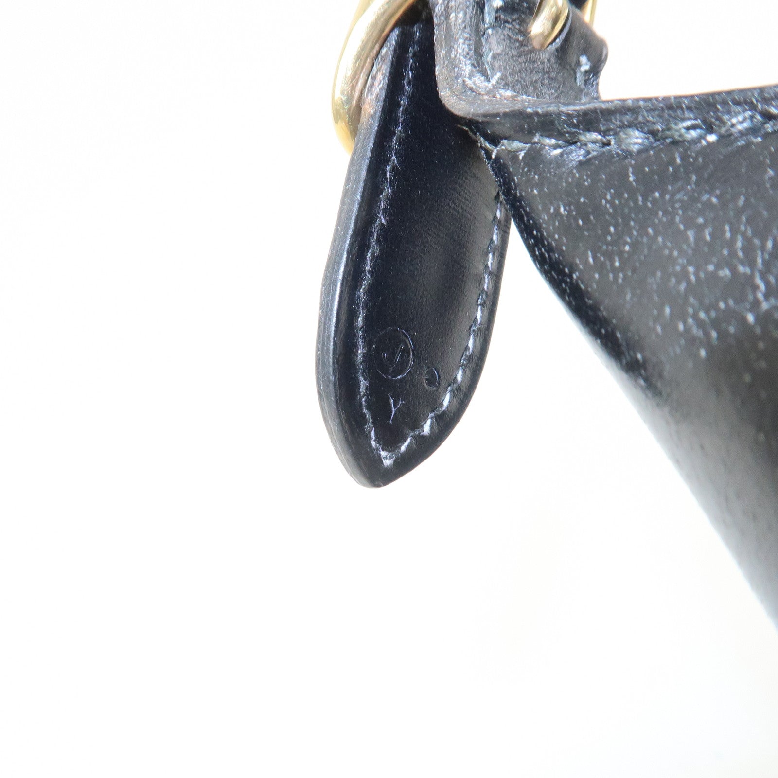 HERMES Trim 31 Courchevel Leather 〇J Stamped Shoulder Bag Balck