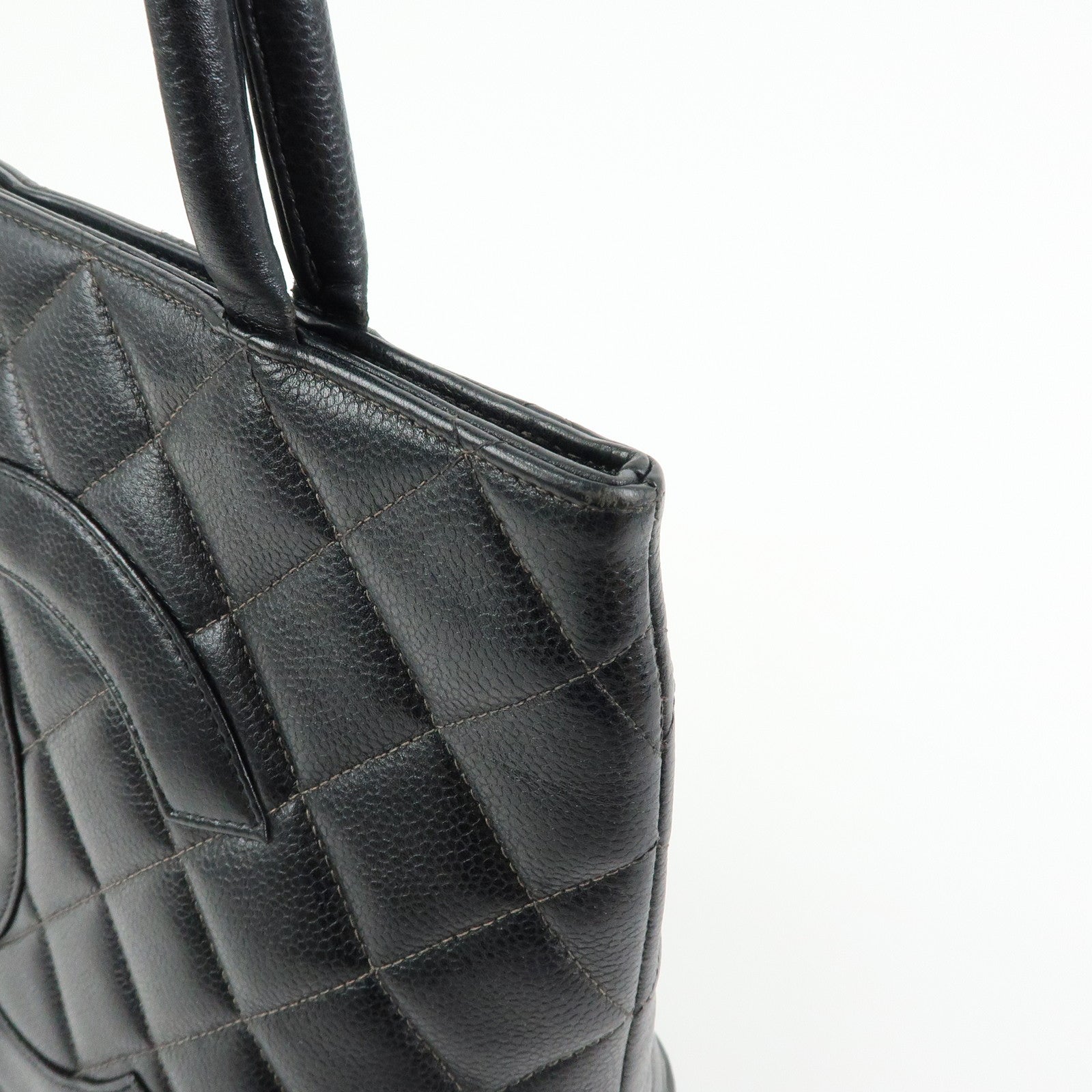 CHANEL Matelasse COCO Mark Medallion Tote Bag Hand Bag Black A01804