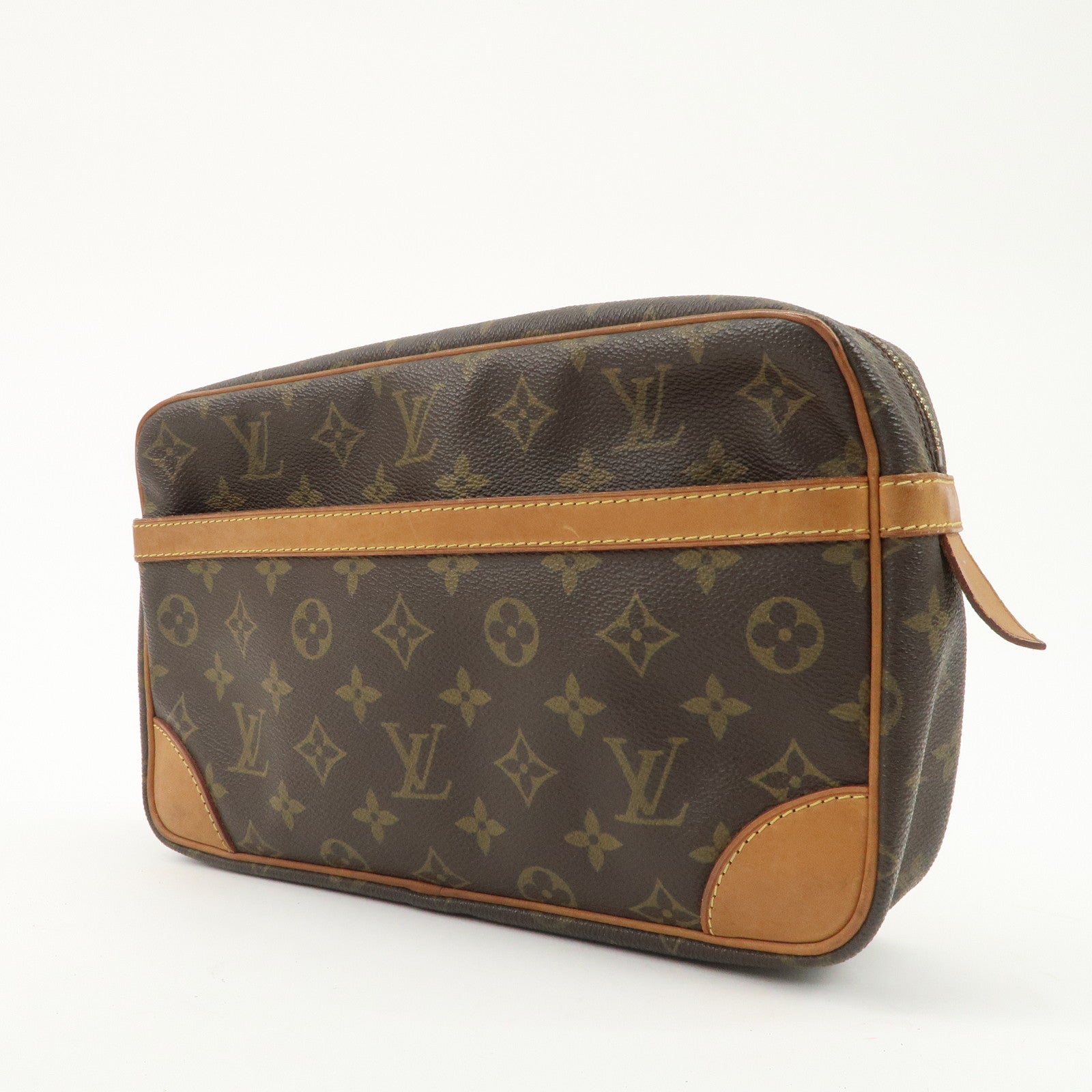 Louis Vuitton Monogram Compiegne 28 Pouch Clutch Bag Brown M51845