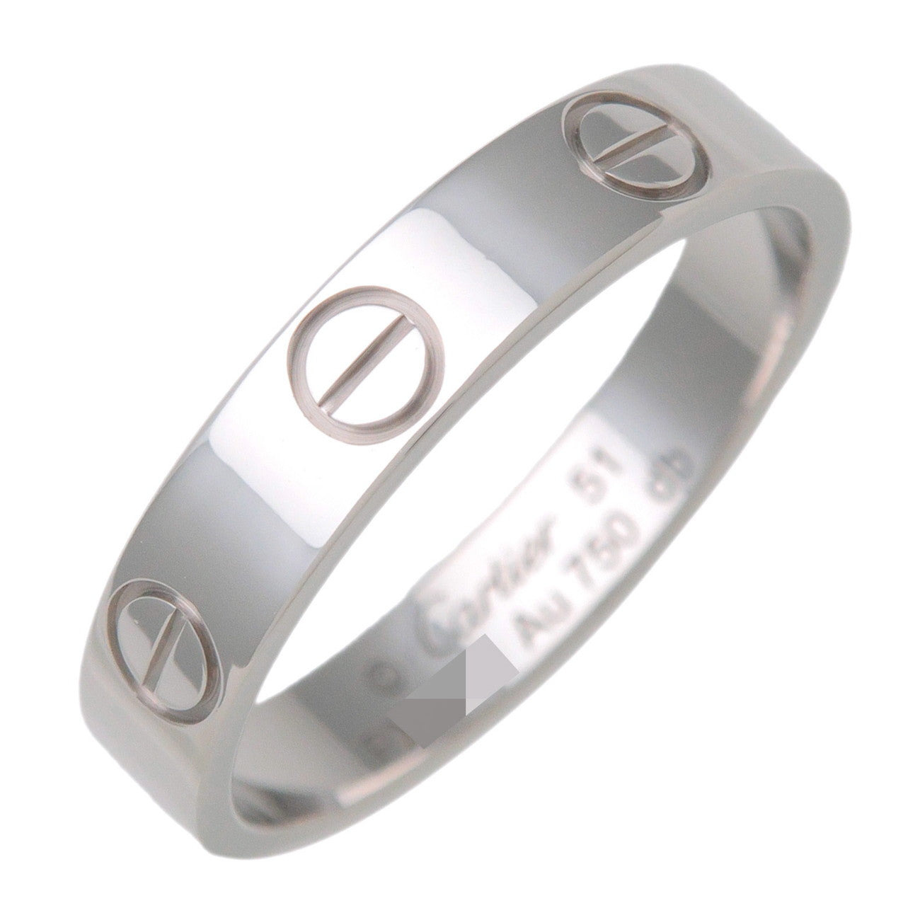 Cartier Mini Love Ring K18 750WG White Gold #51 US5.75 EU51.5