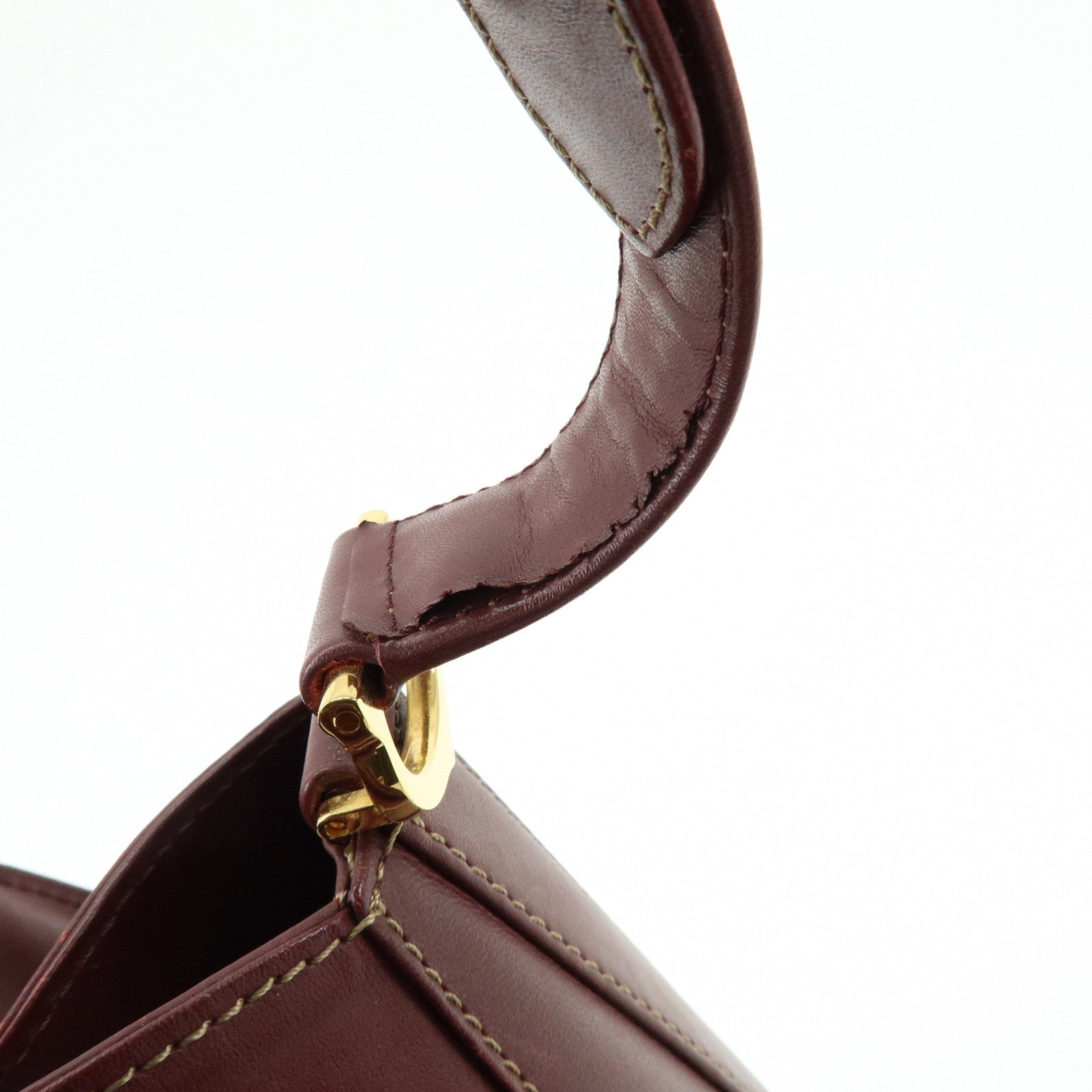 Cartier Must de Cartier Leather Shoulder Crossbody Bag Bordeaux