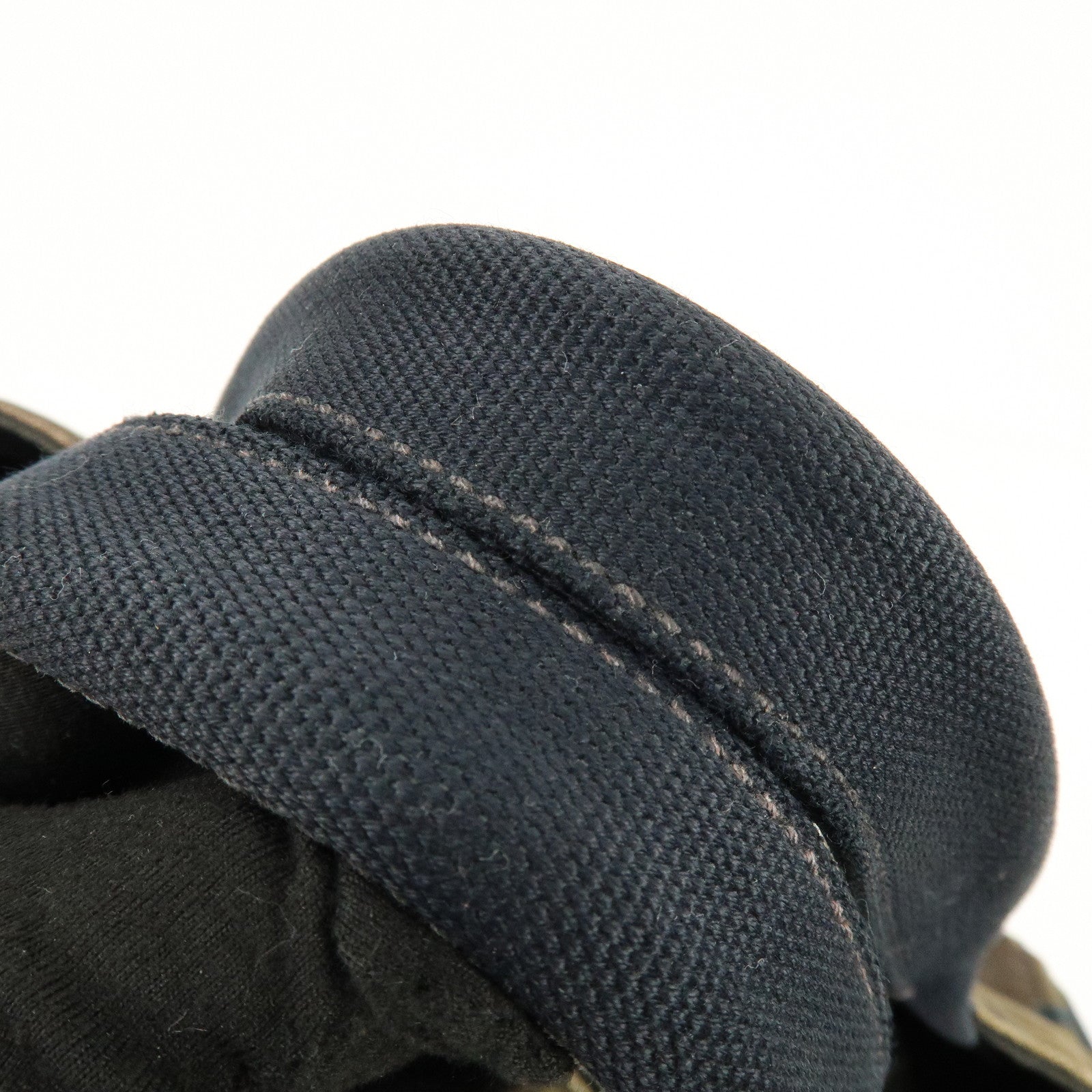 PRADA Canapa Large Tote Bag Hand Bag Khaki Black Brown BN1872