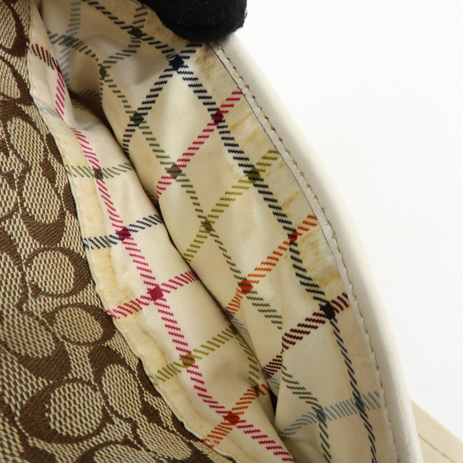 COACH Signature Set of 2 Shoulder Bag Crossbody Bag Brown Ivory