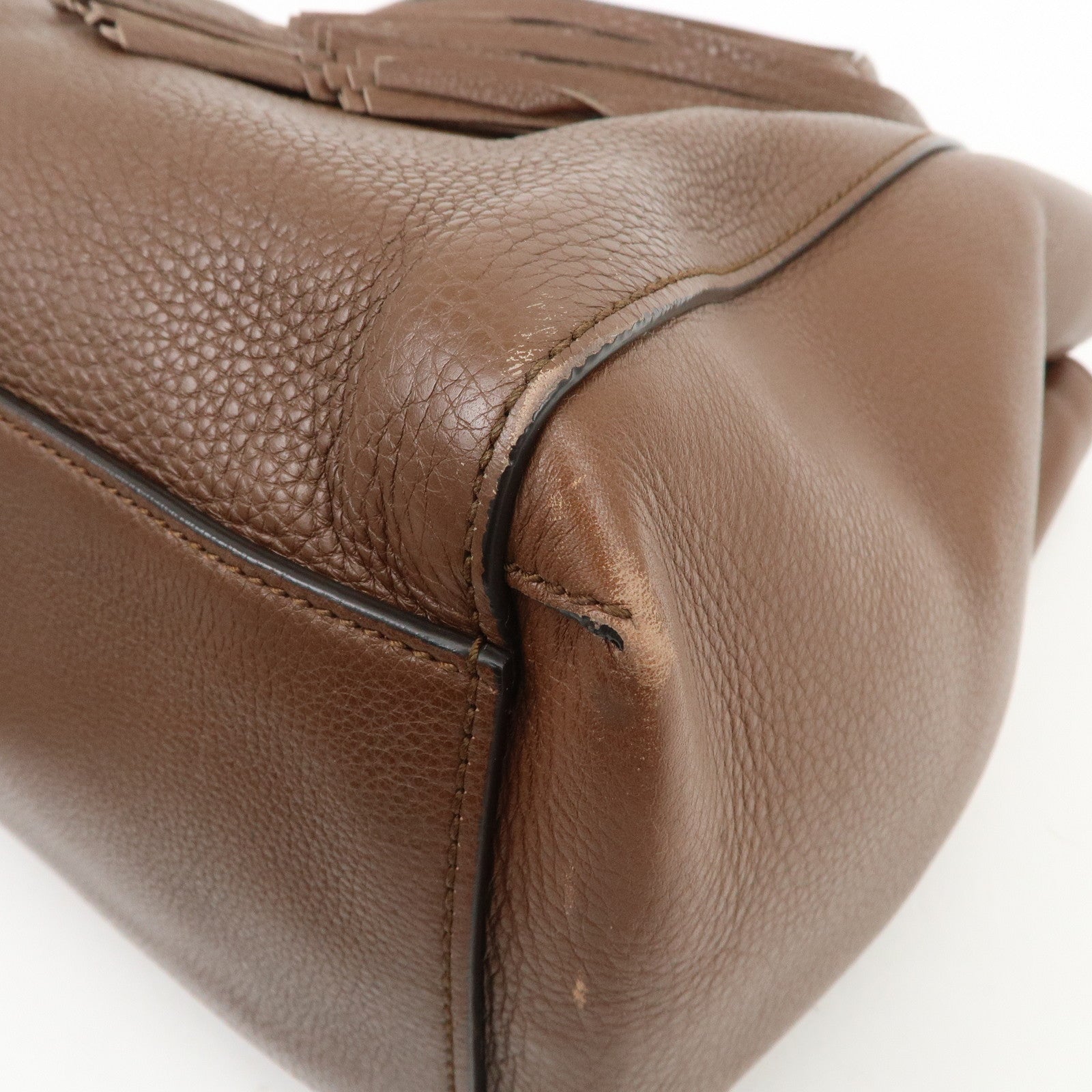 GUCCI Swing Leather Tote Bag Hand Bag Shoulder Bag Brown 354476