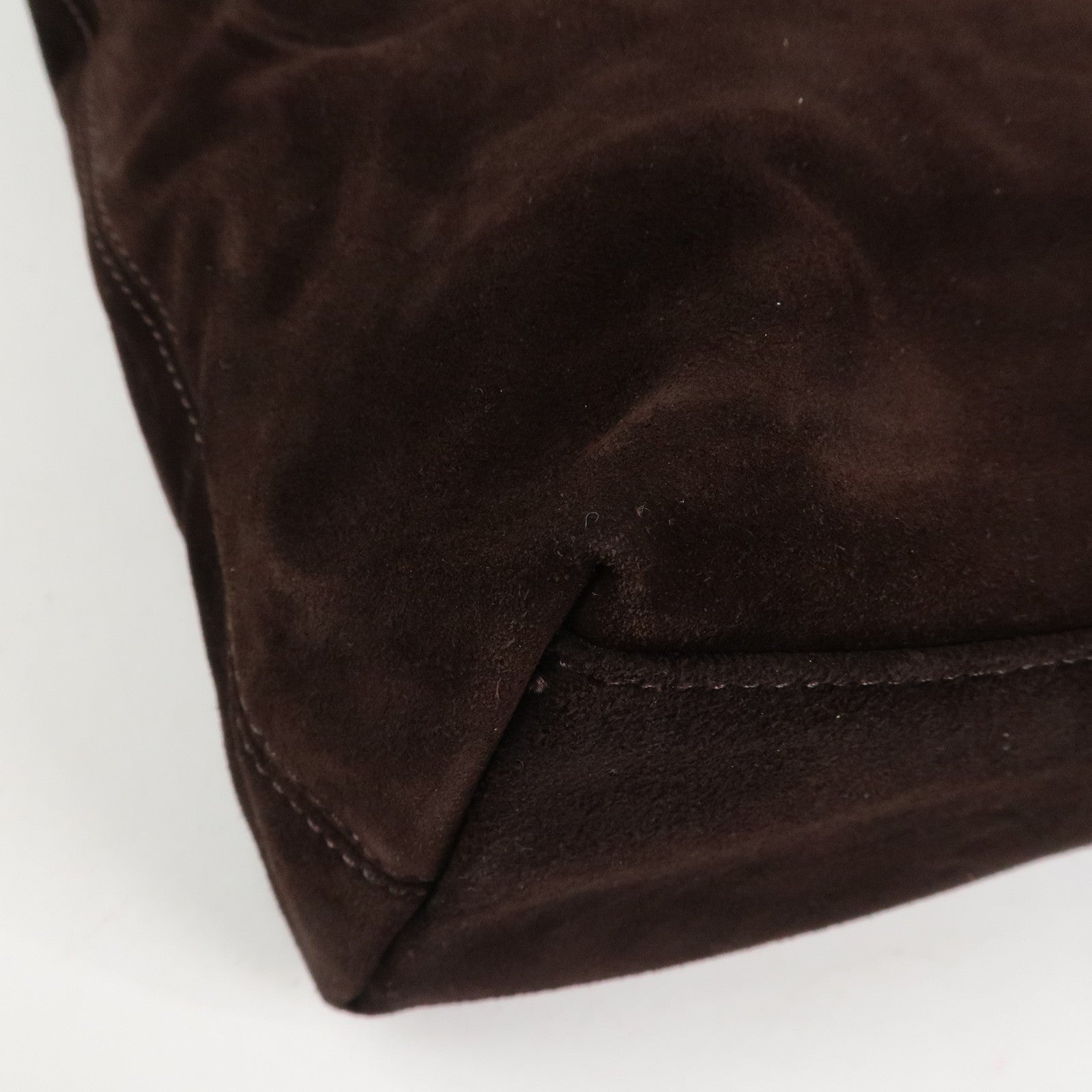 CHANEL COCO Mark Suede Tote Bag Shoulder Bag Brown