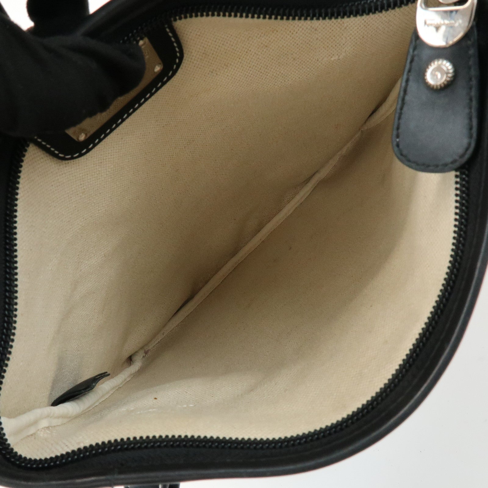 Ferragamo Logo PVC Leather Shoulder Crossbody Bag Brown Black