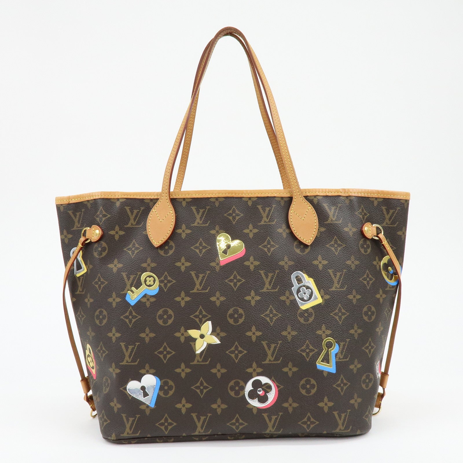 Louis Vuitton Monogram Love Lock Neverfull MM Tote Bag M44364