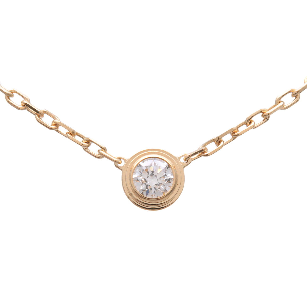 Cartier d'amour Necklace SM 1P Diamond 0.09ct K18YG Yellow Gold
