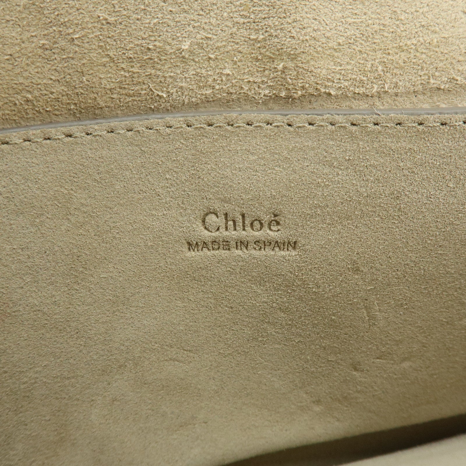 Chloe Faye Suede Leather Shoulder Bag Crossbody Bag Greige
