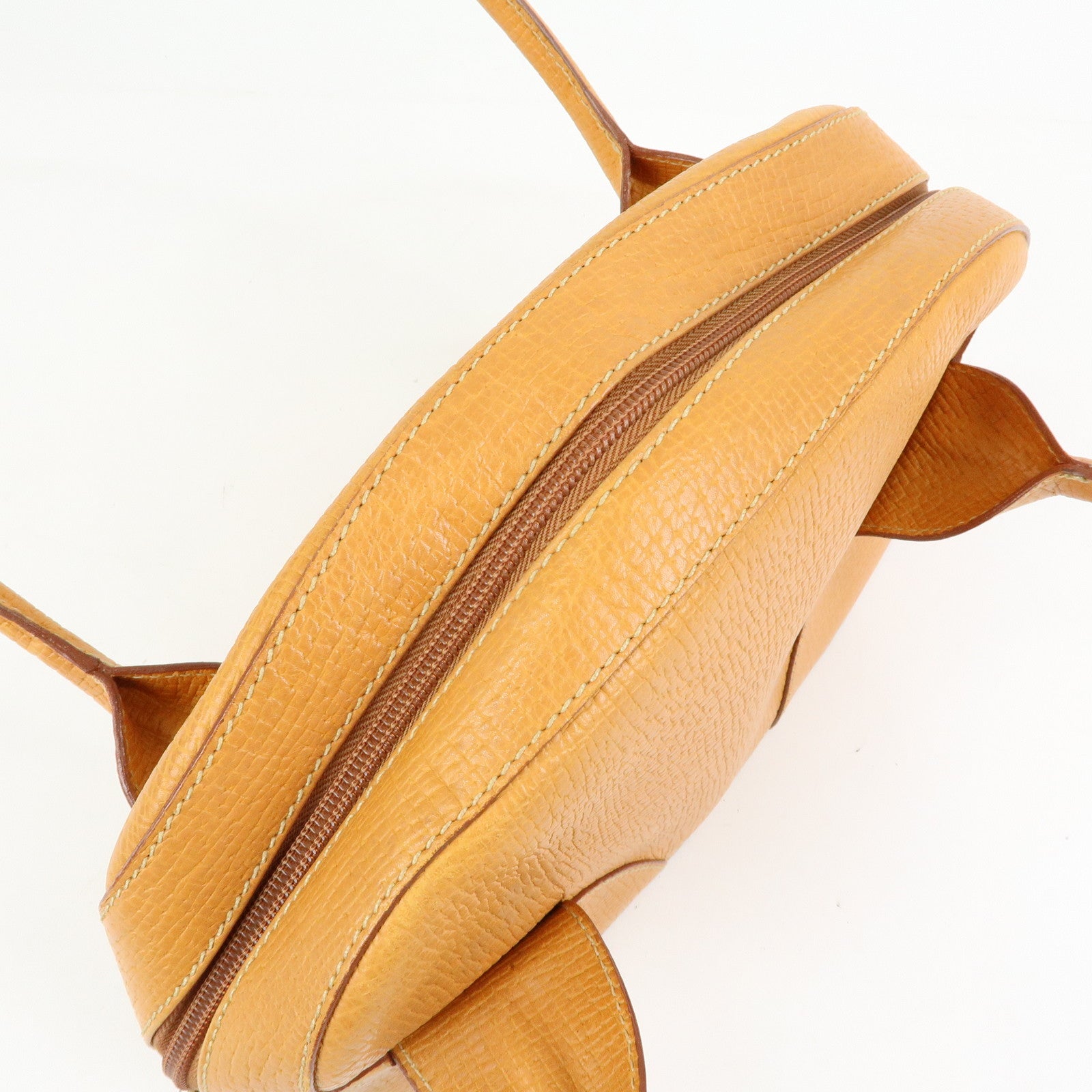 LOEWE Logo Embossed Leather Hand Bag Shoulder Bag Camel