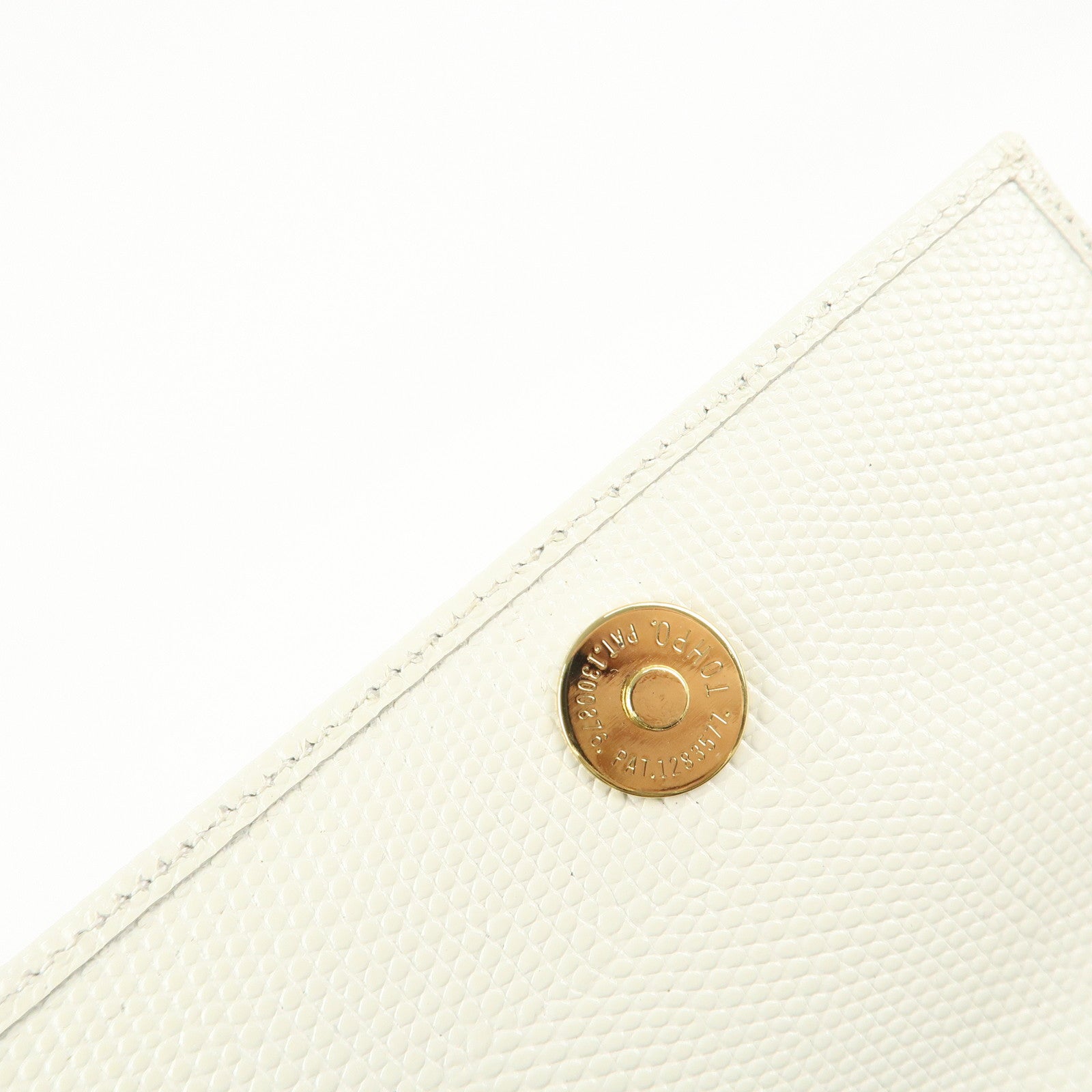 Ferragamo Vara Ribbon Leather Nylon Chain 2Way Shoulder Bag White Used