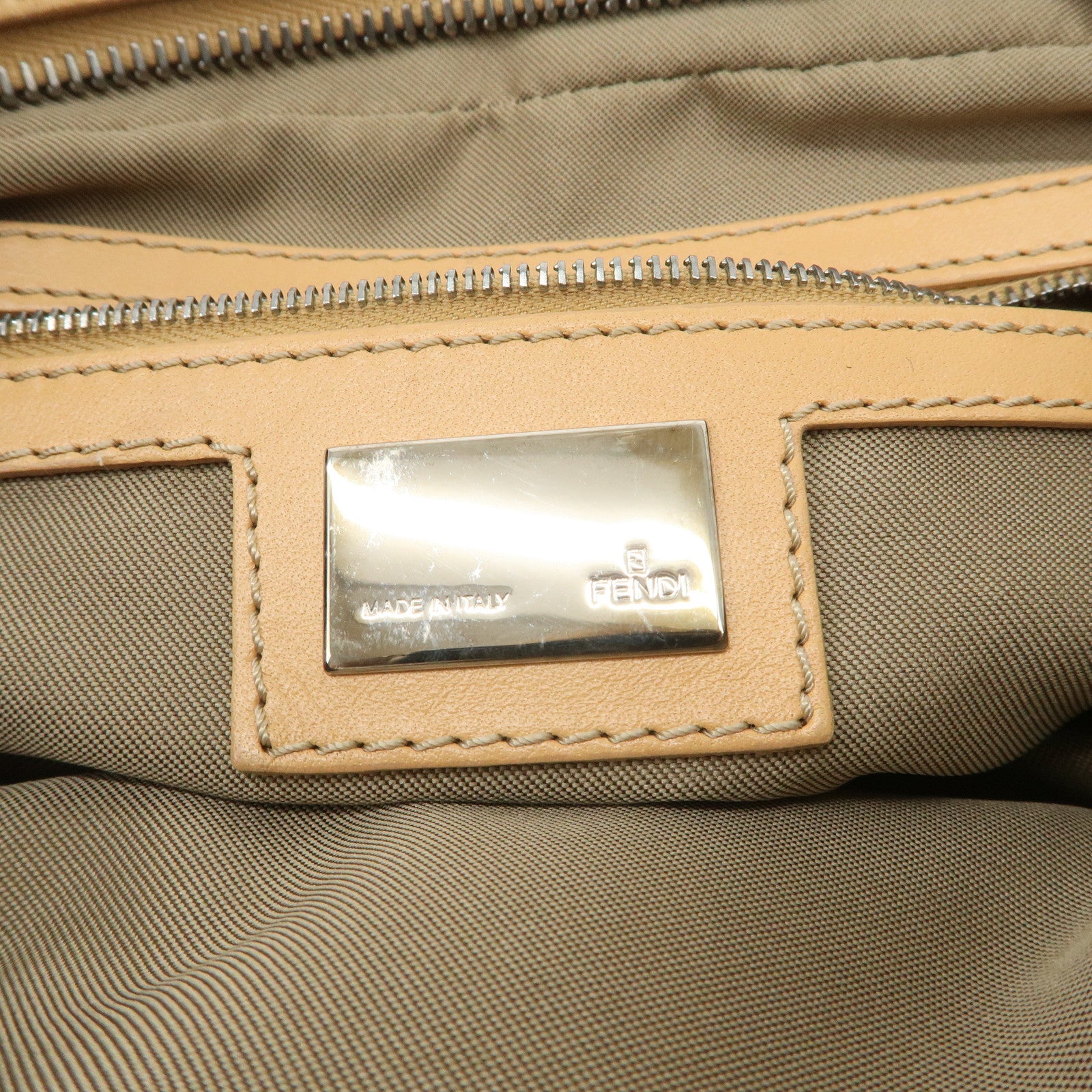 FENDI Raffia Leather Small Boston Hand Shoulder Bag Natural 8BN004