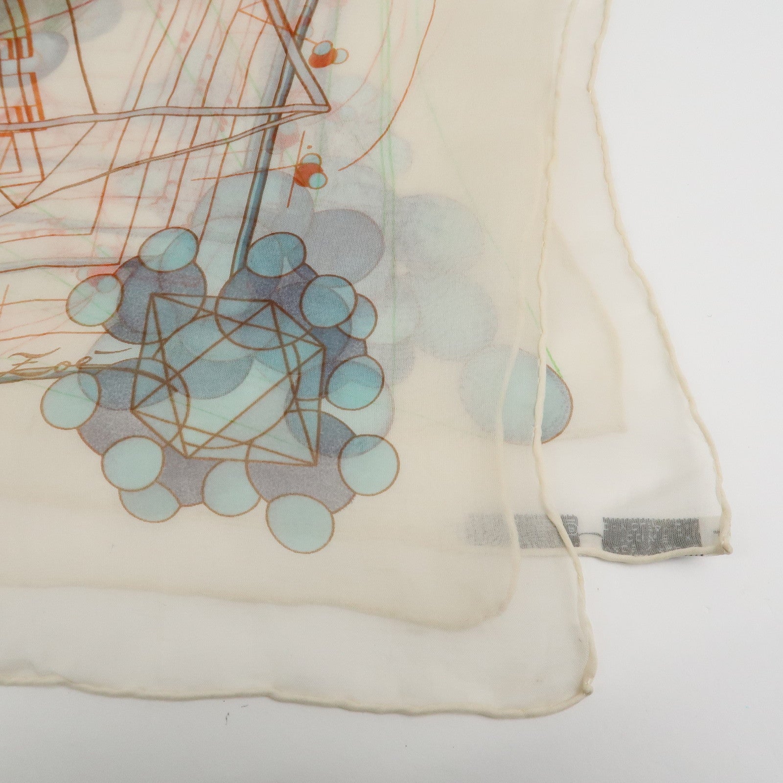 HERMES Carre 90 Silk 100% La Musique des Spheres Scarf Ivory