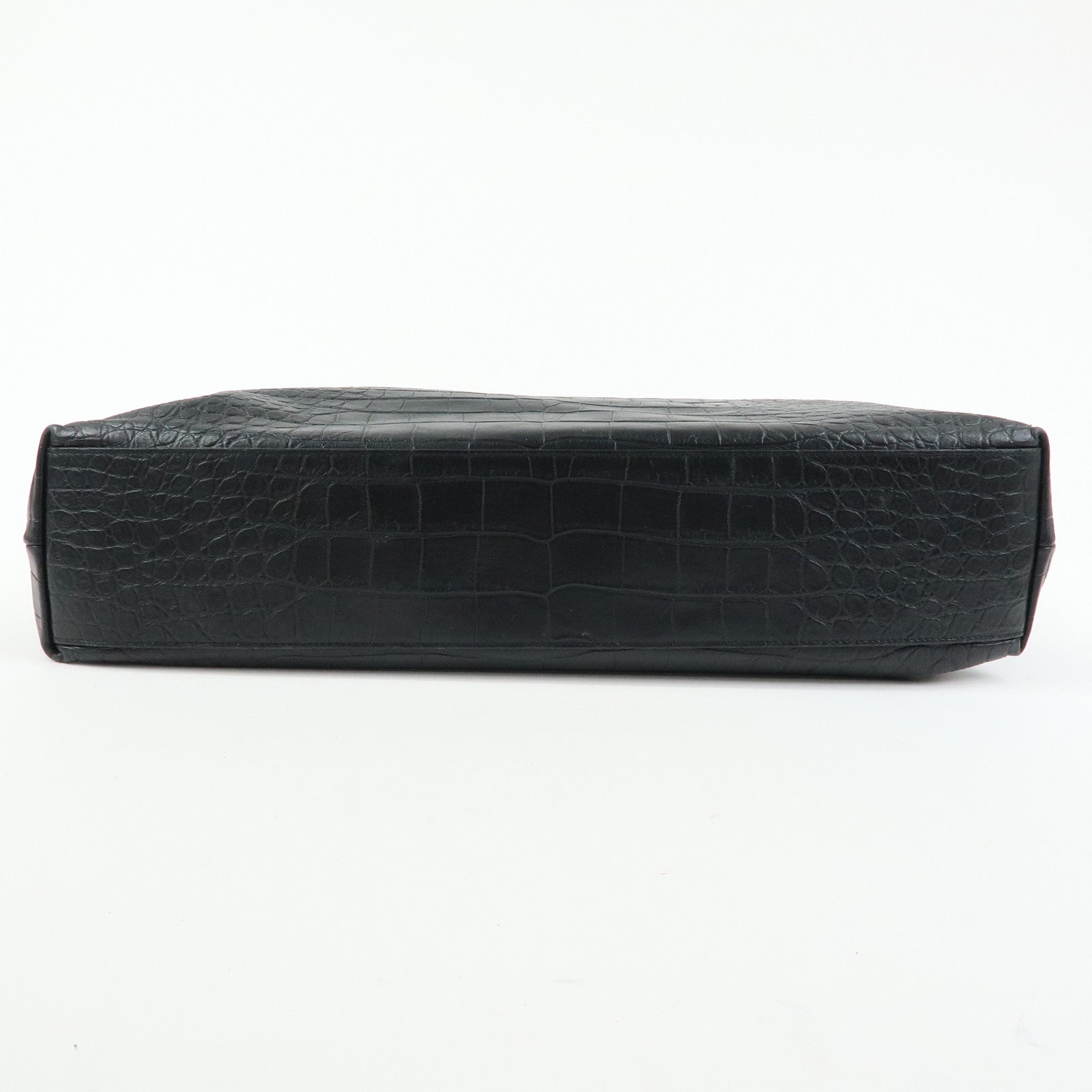 SAINT LAURENT PARIS Embossed Leather 2Way Shoulder Bag Black 504873