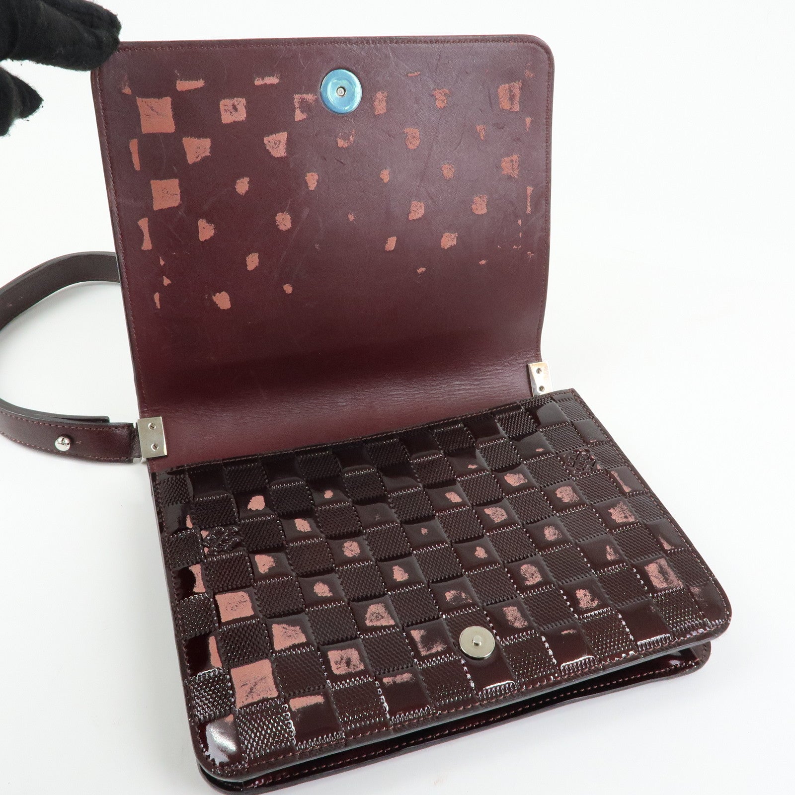 Louis Vuitton Damier Vernis Cabaret Shoulder Bag Bordeaux M92124